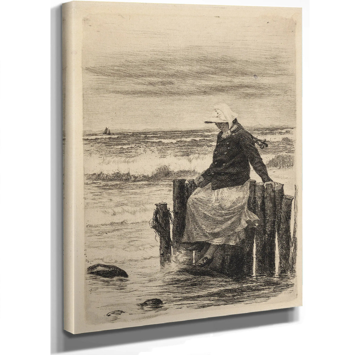 Pigen Ved Bolvaerket by Carl Bloch