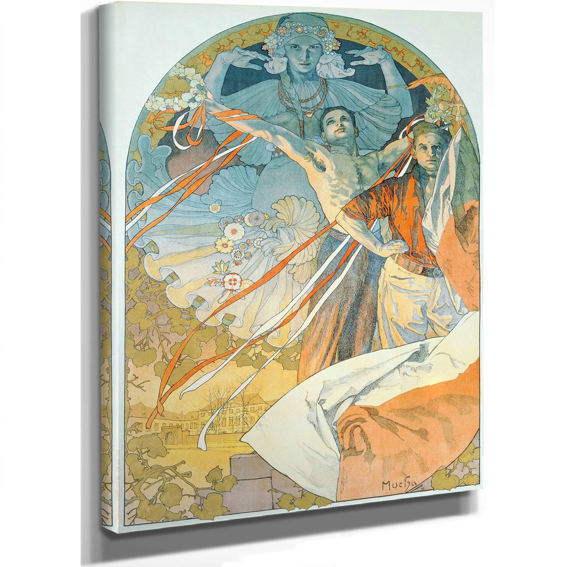 8Th Sokol Festival Prague 1926 Pageant On The Vltava River by Alphonse Mucha