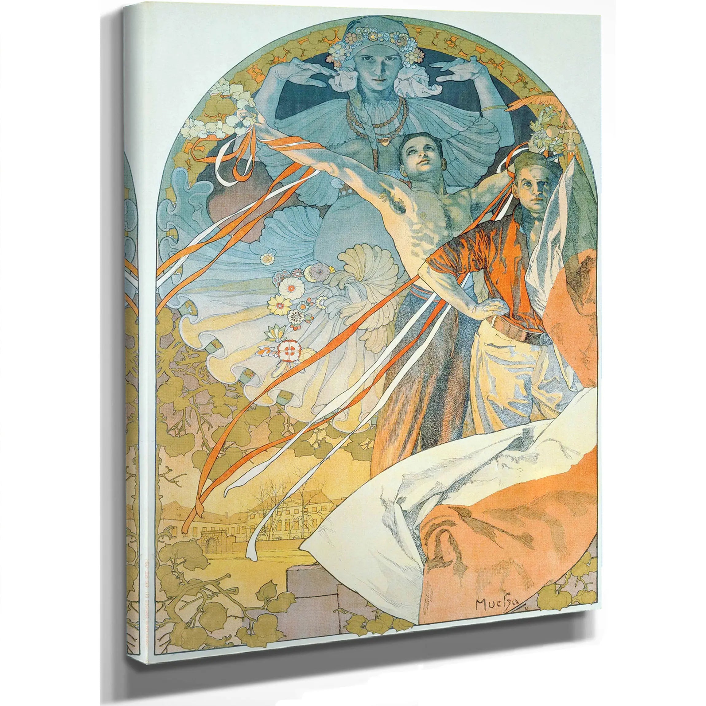 8Th Sokol Festival Prague 1926 Pageant On The Vltava River by Alphonse Mucha