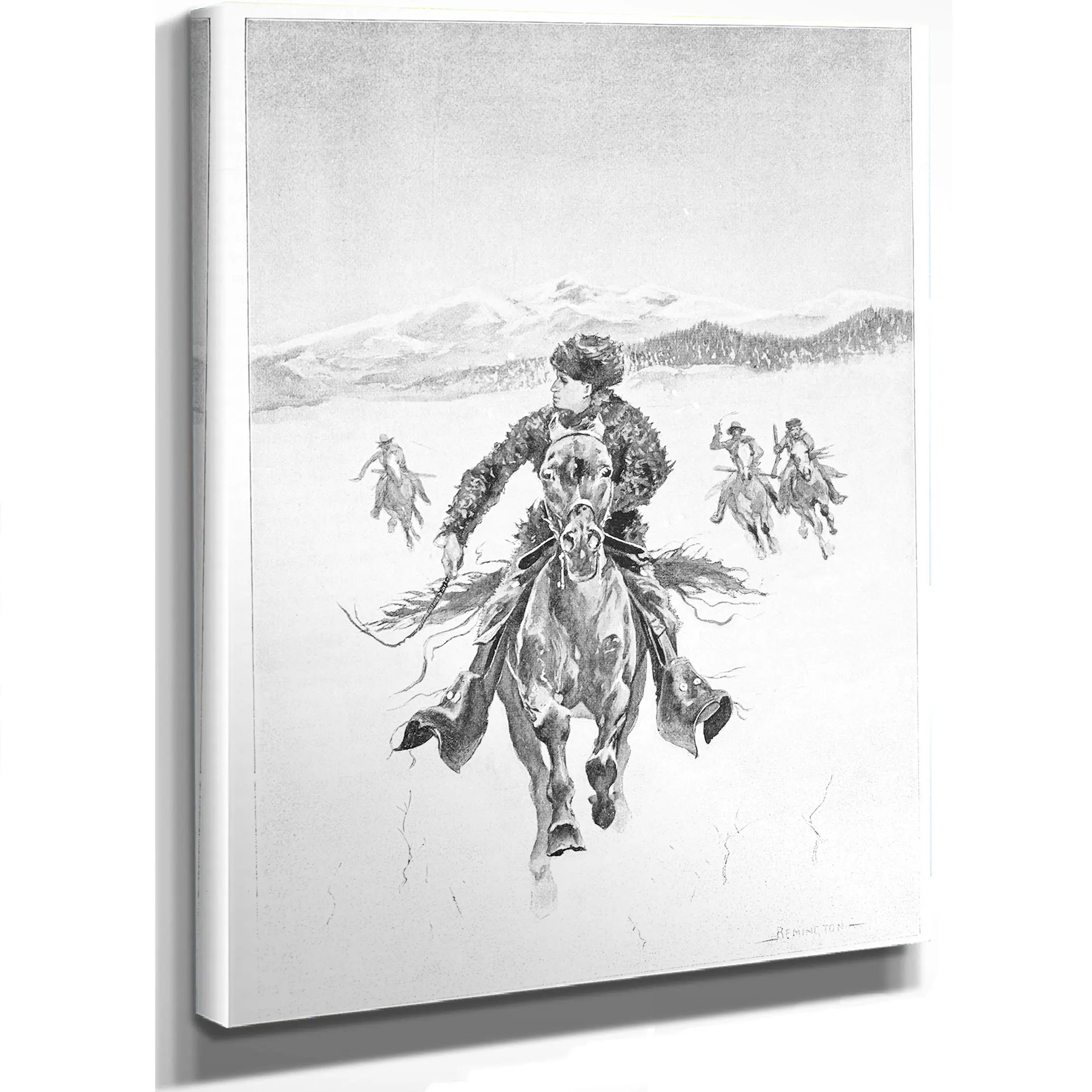 My Pursuers Were Not A Hundred Yards Behind Me by Frederic Remington
