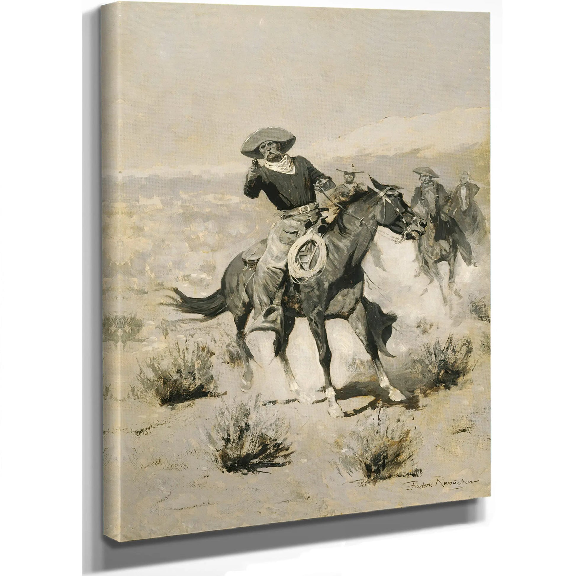 Frederic Remington Days On The Range Hands Up by Frederic Remington
