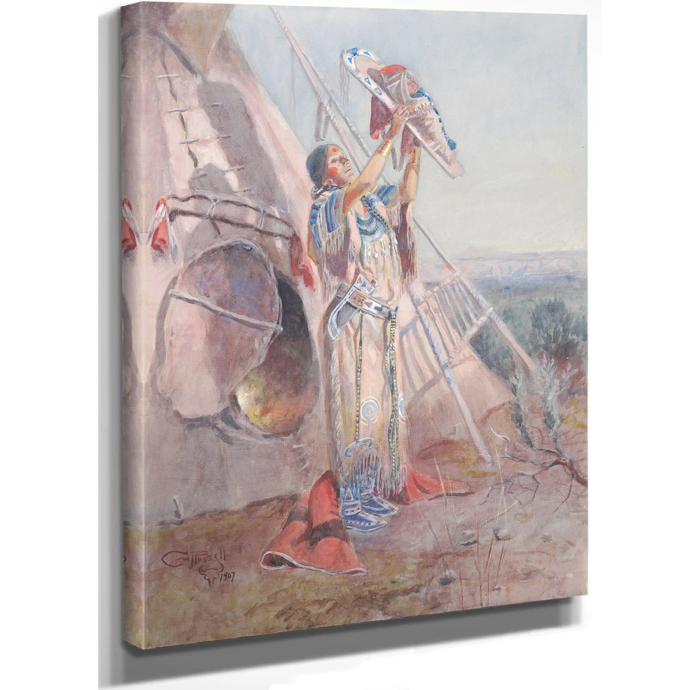 Sun Worship In Montana by Charles Marion Russell
