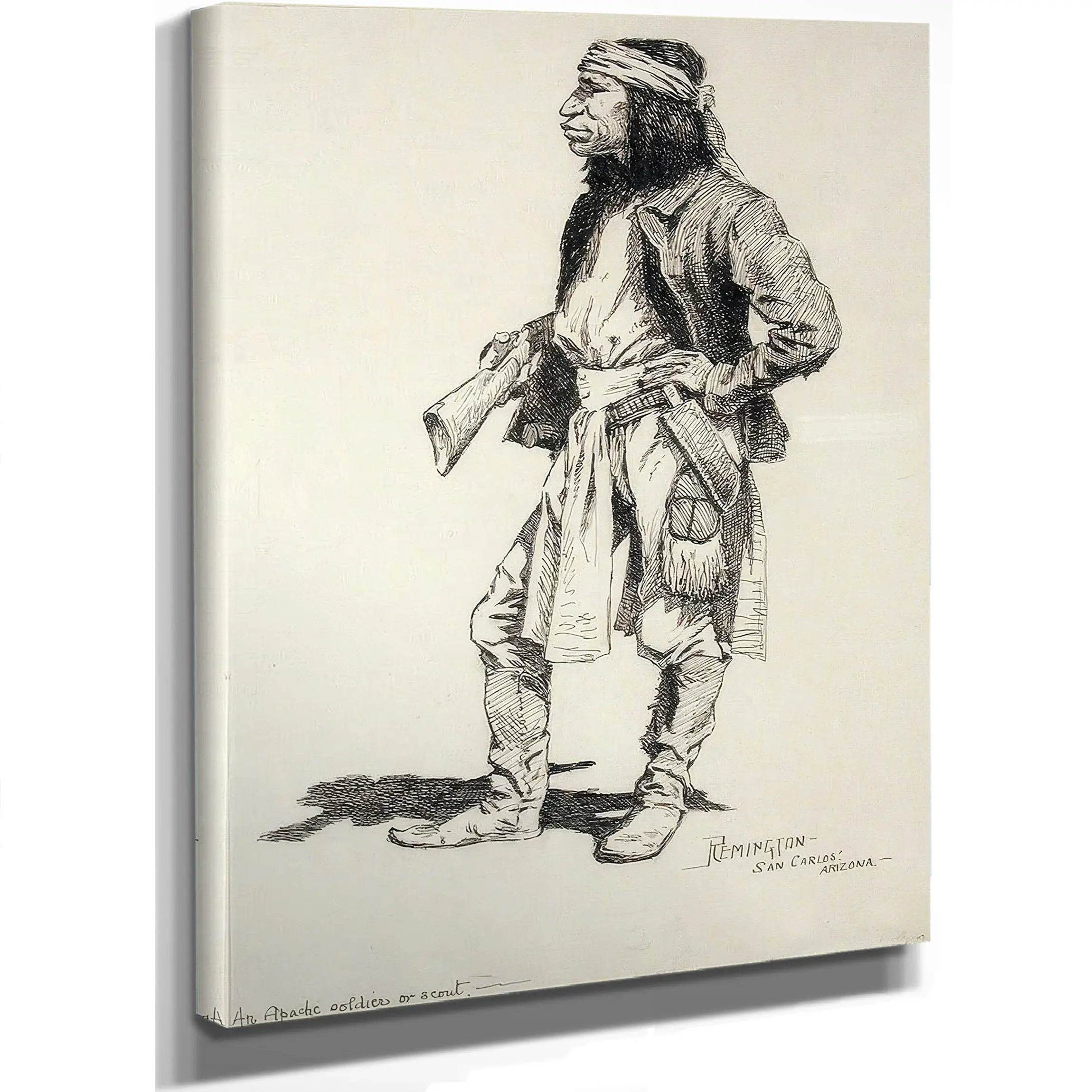 An Apache Soldier Or Scout  by Frederic Remington