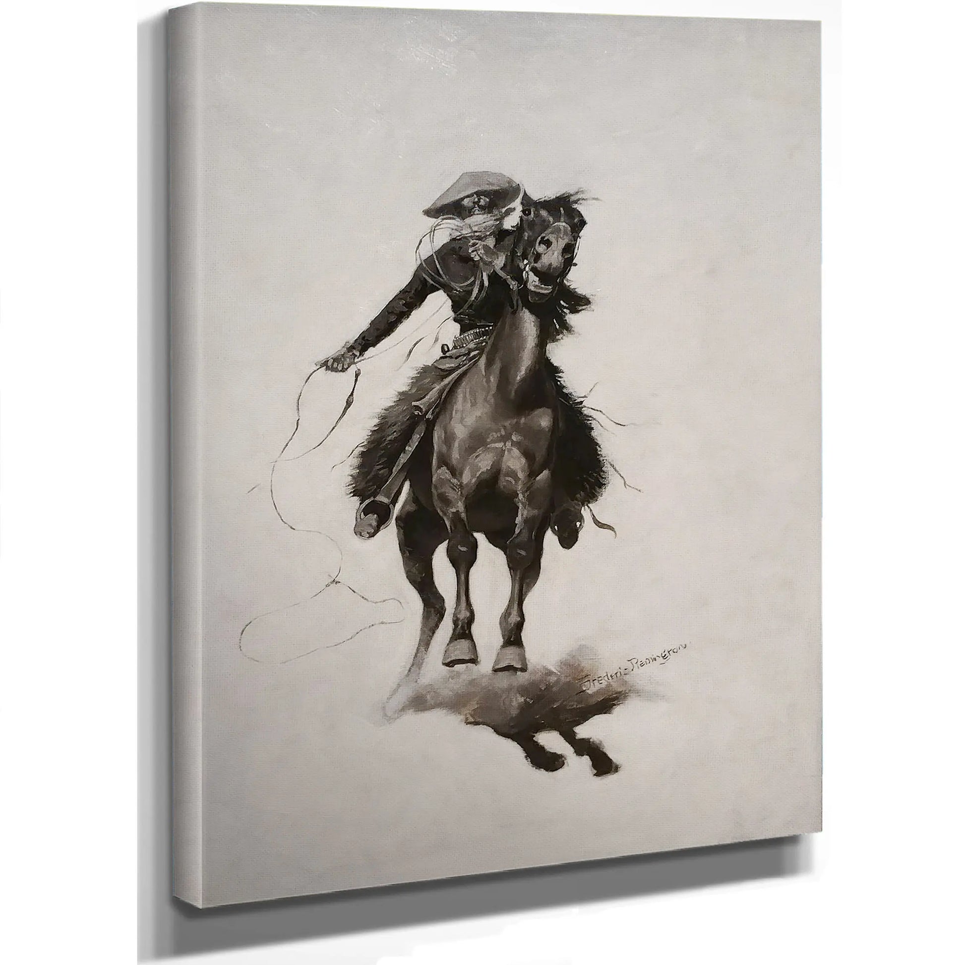 Frederic Remington No More He Rides Or The Cow Puncher  by Frederic Remington