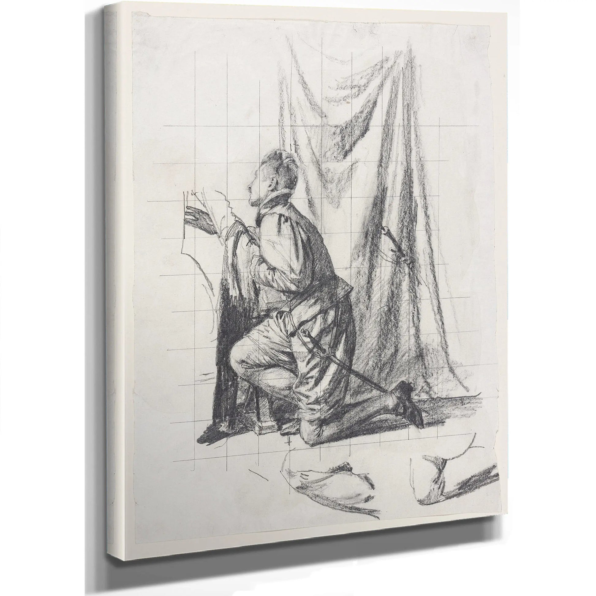 Udkast Til Raderingen Den Unge Mand Og Doden by Carl Bloch