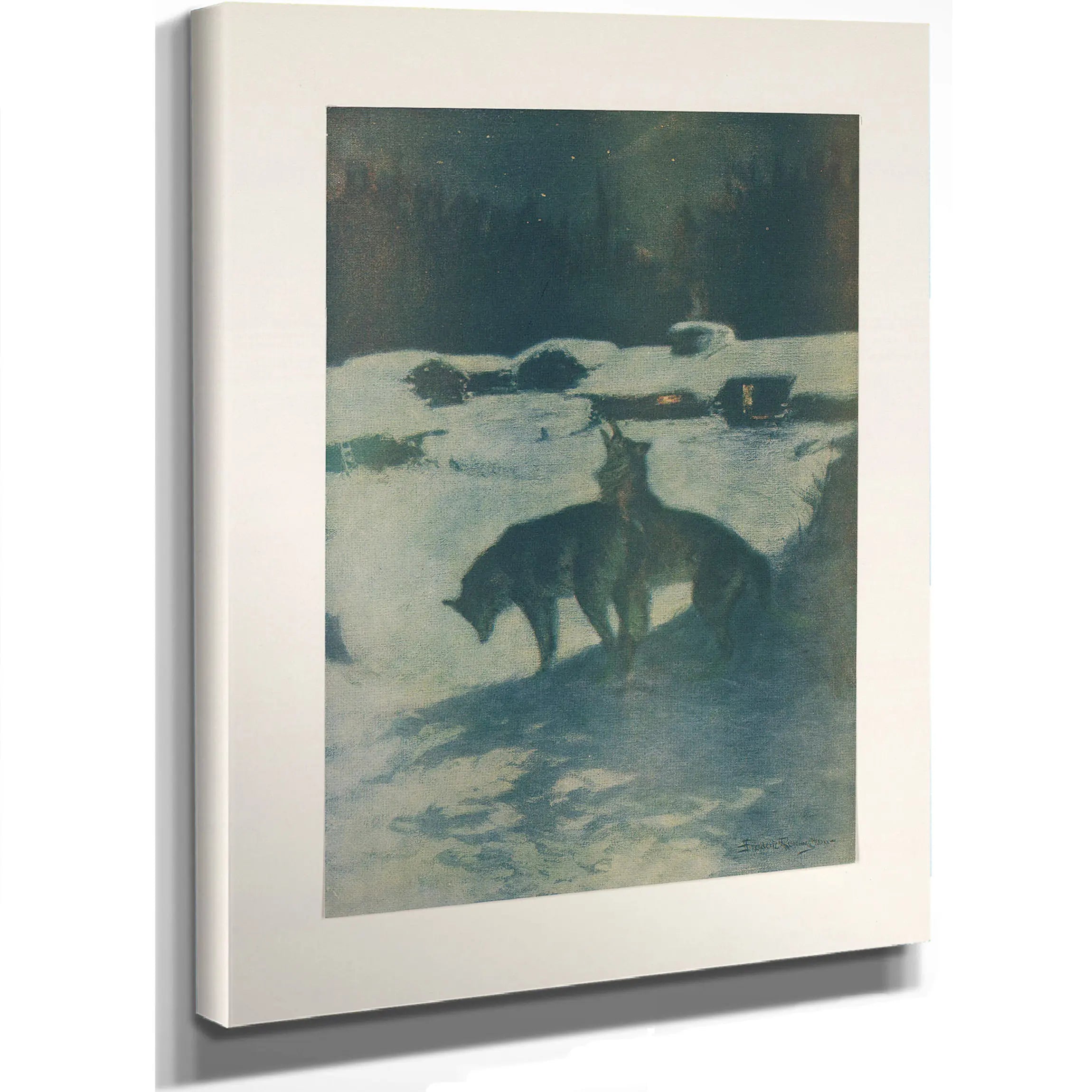 The Lumber Camp At Night by Frederic Remington
