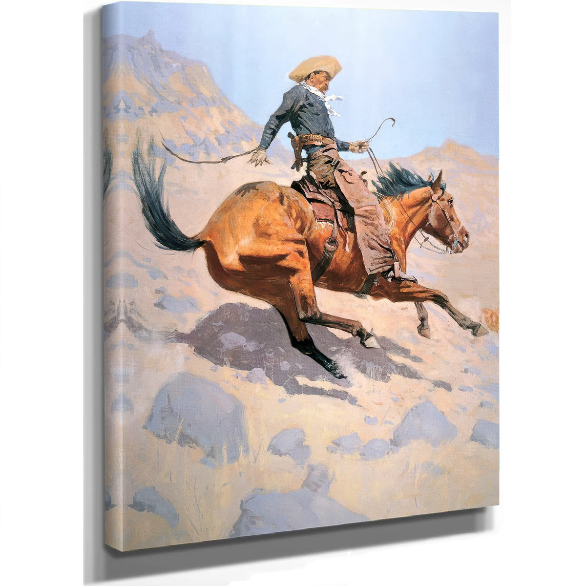 The Cowboy Oil On Canvas by Frederic Remington