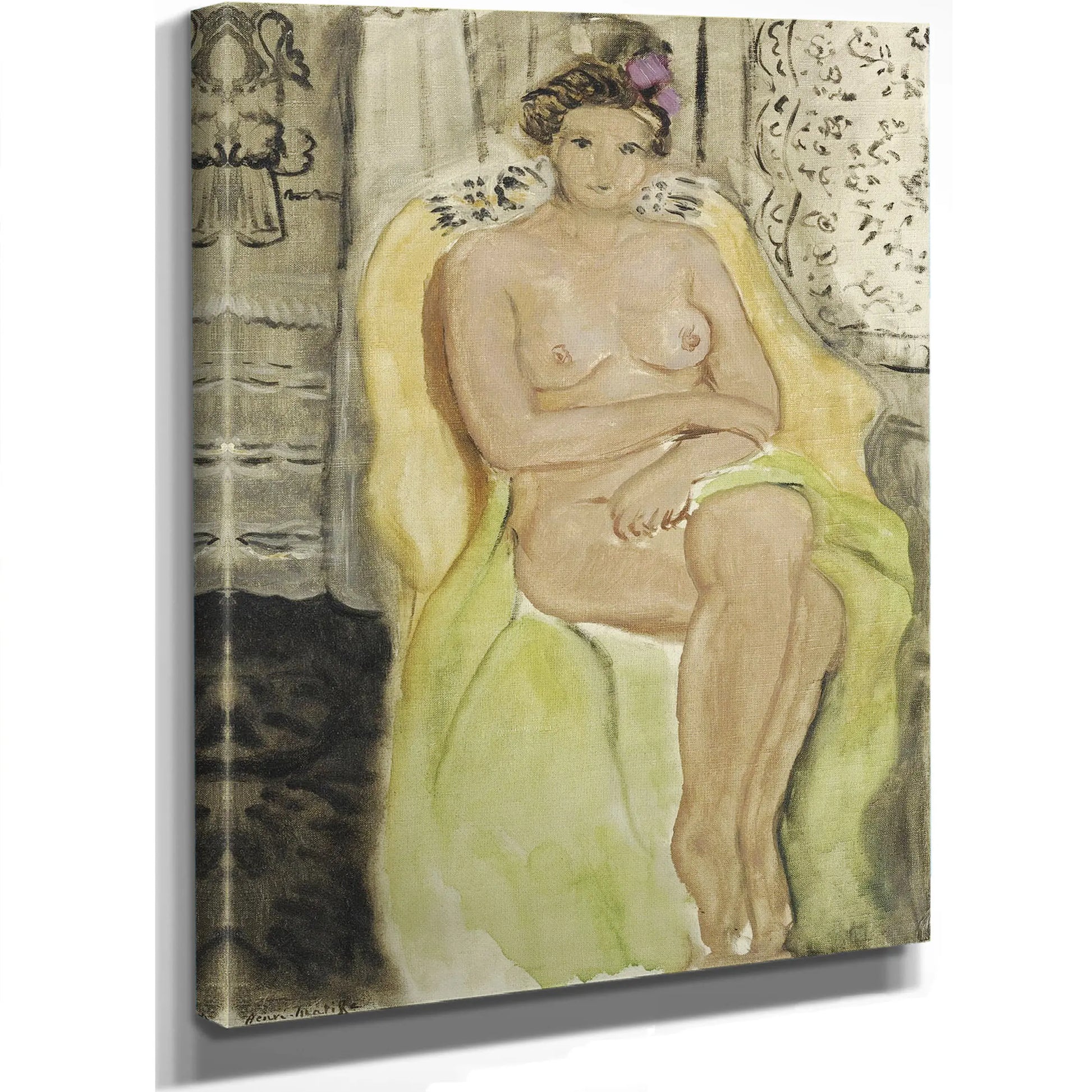 Nude On A Yellow Sofa (Nu Au Canapr Jaune) by Henri Matisse
