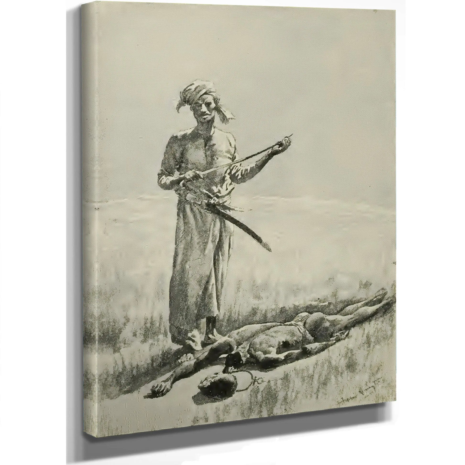 In The Rear Of A Caravan  by Frederic Remington
