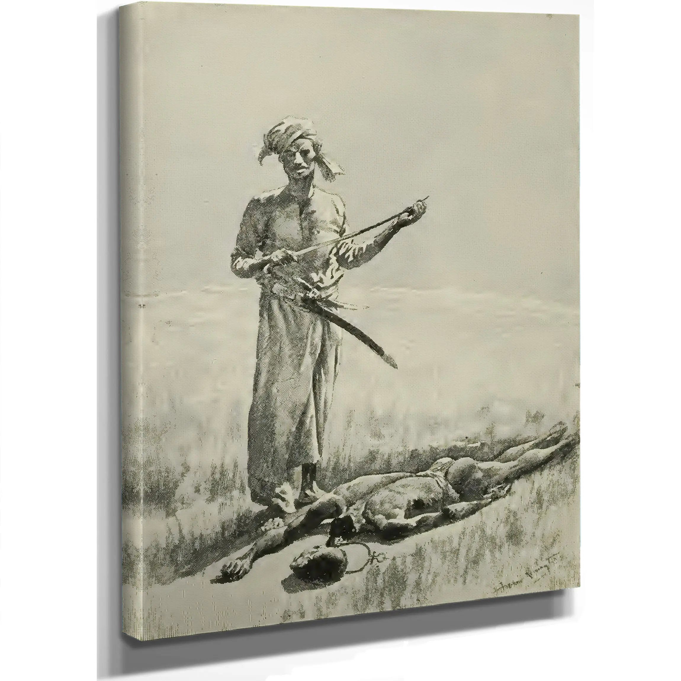 In The Rear Of A Caravan  by Frederic Remington