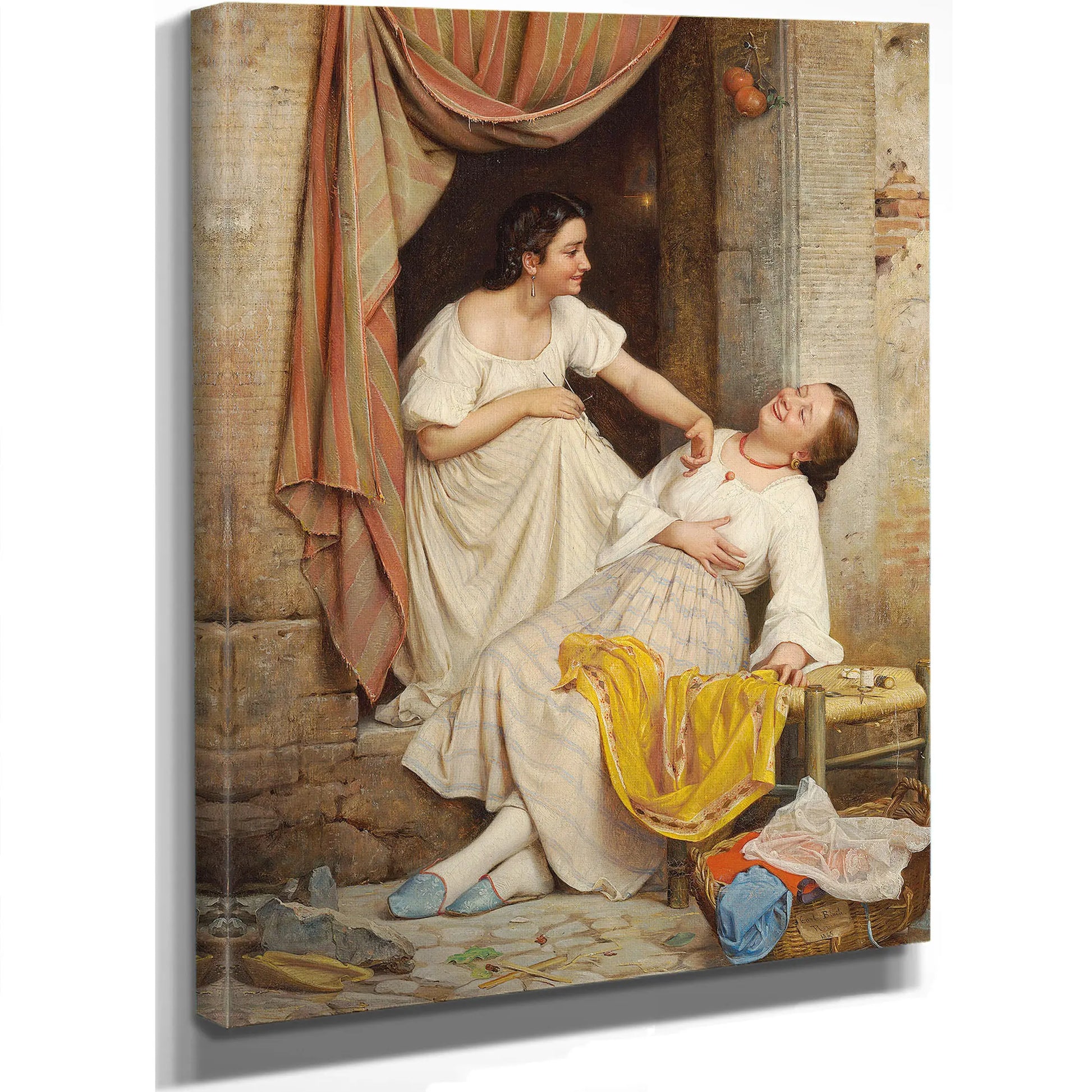 To Leende Piger Two Smiling Girls by Carl Bloch