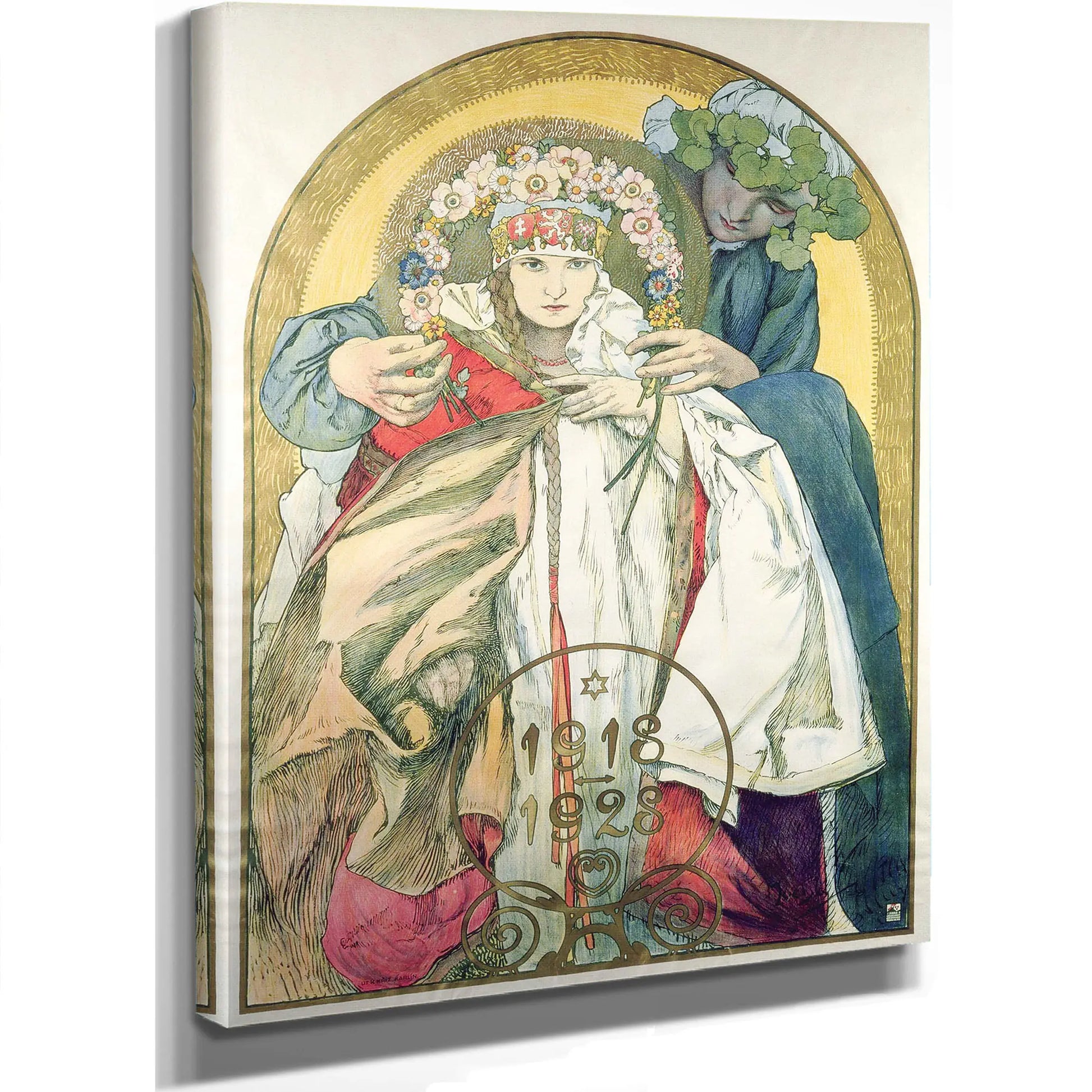 Official Poster Celebrating The 10Th Anniversary Of The Founding Of Czechoslovakia by Alphonse Mucha
