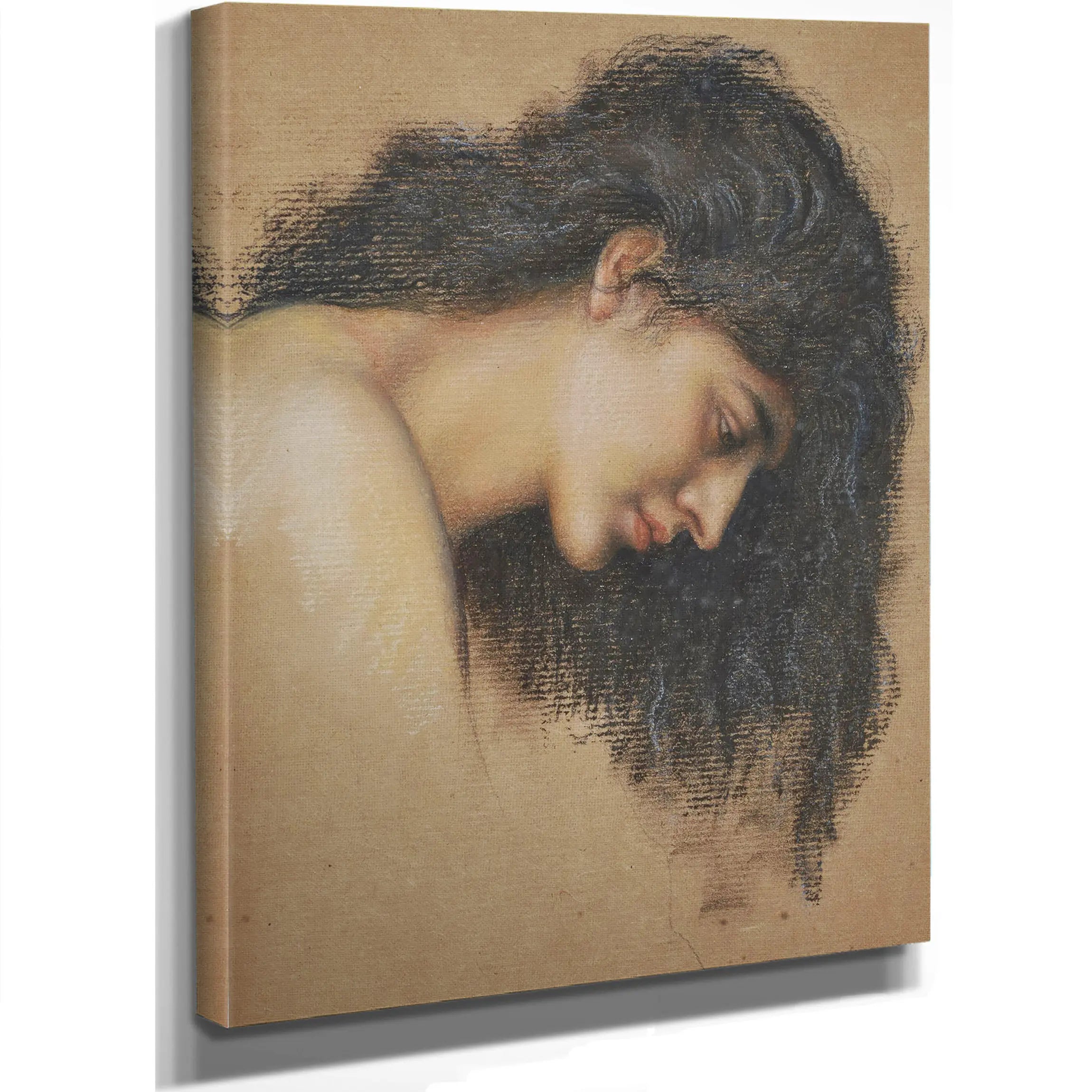 Study Of Female Head For The Cadence Of Autumn 1905 B by Evelyn De Morgan