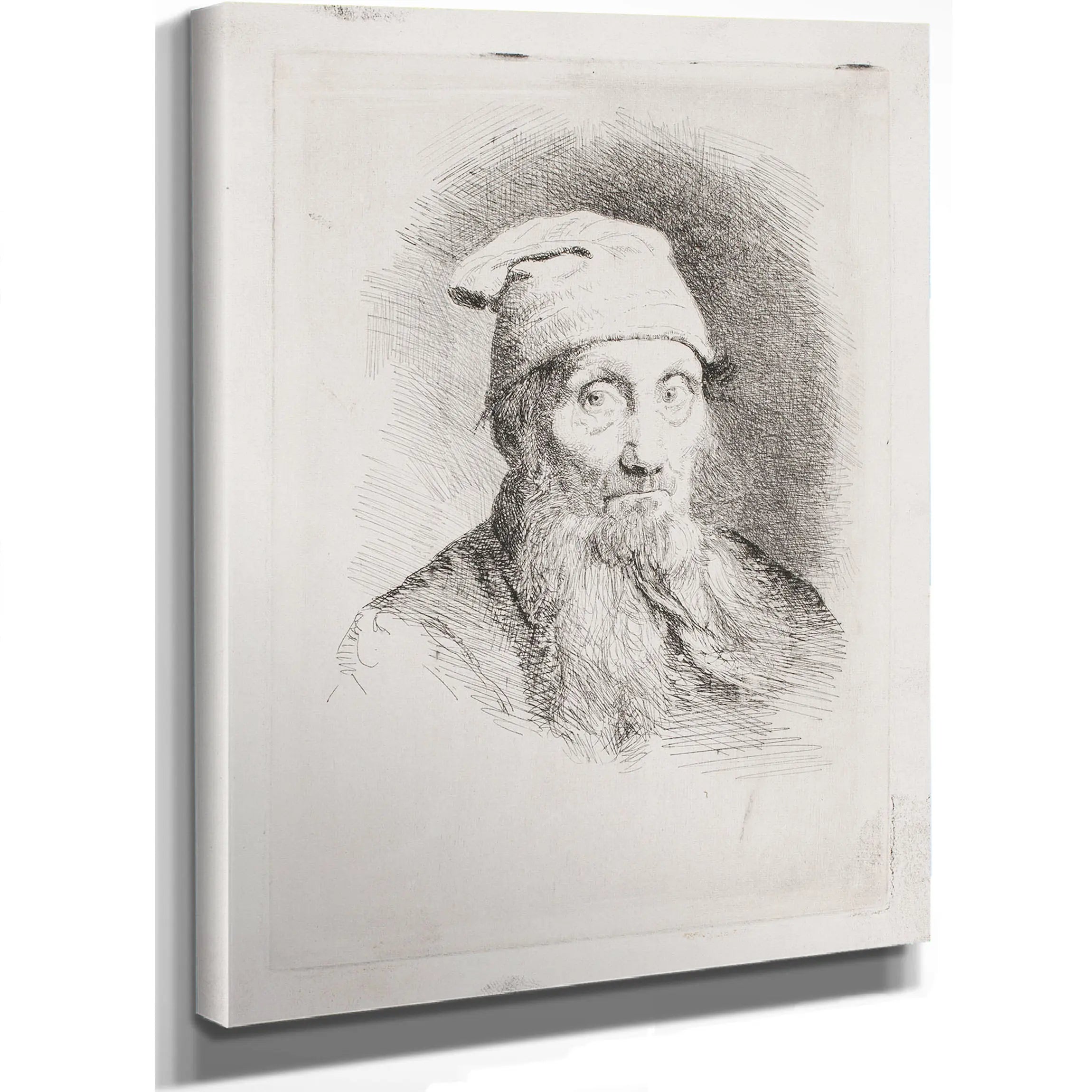 En Gammel Mand Med Hue Brystbillede by Carl Bloch