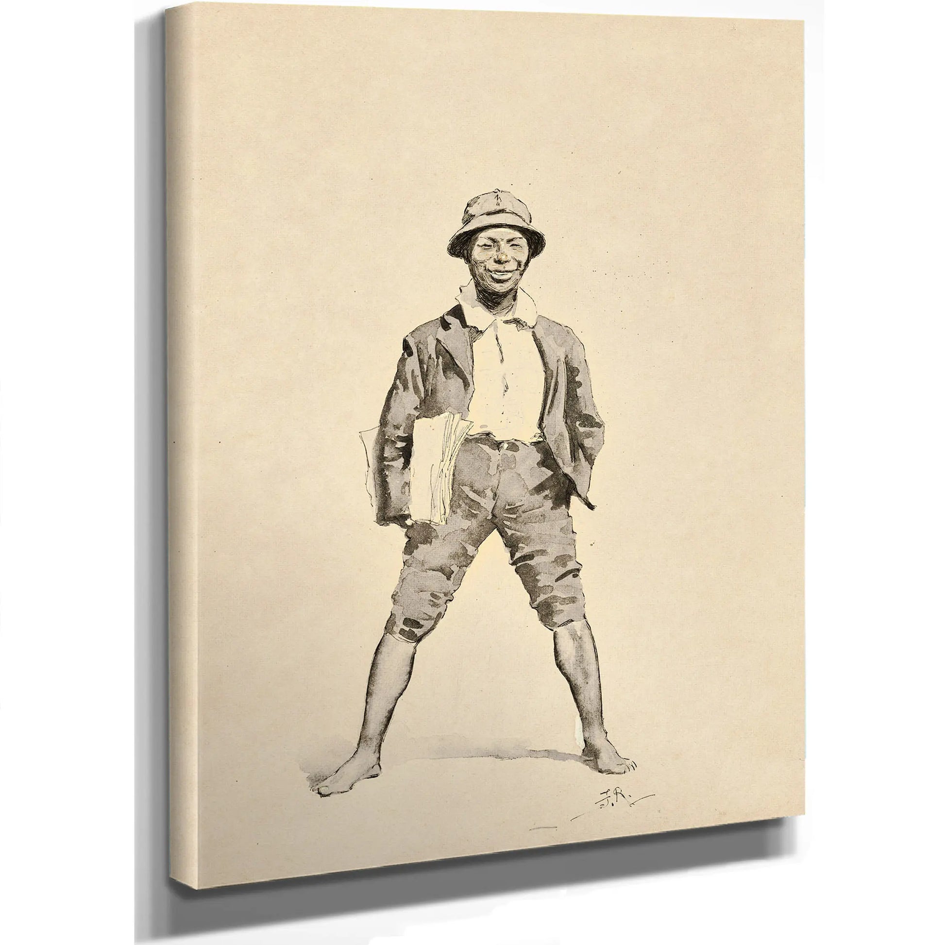 The Paper Boy by Frederic Remington