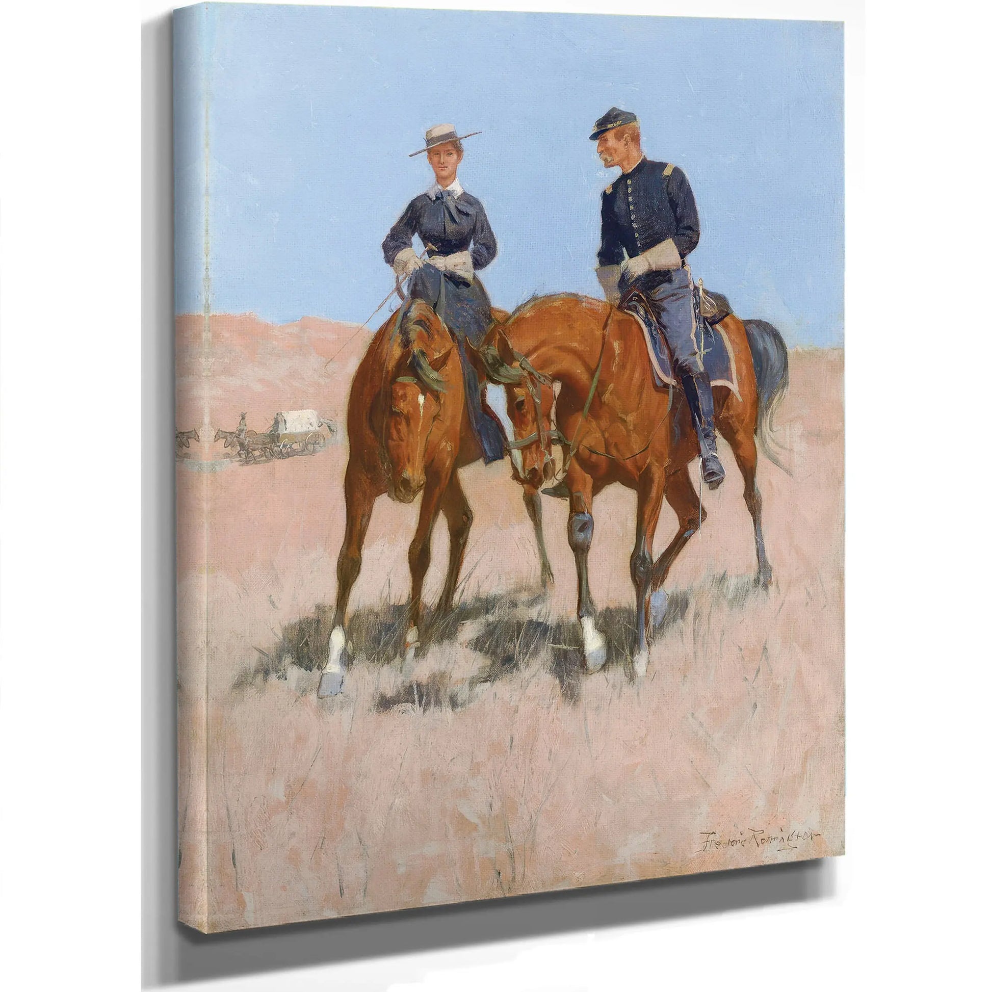 Belle Mckeever And Lt Edgar Wheelock C by Frederic Remington