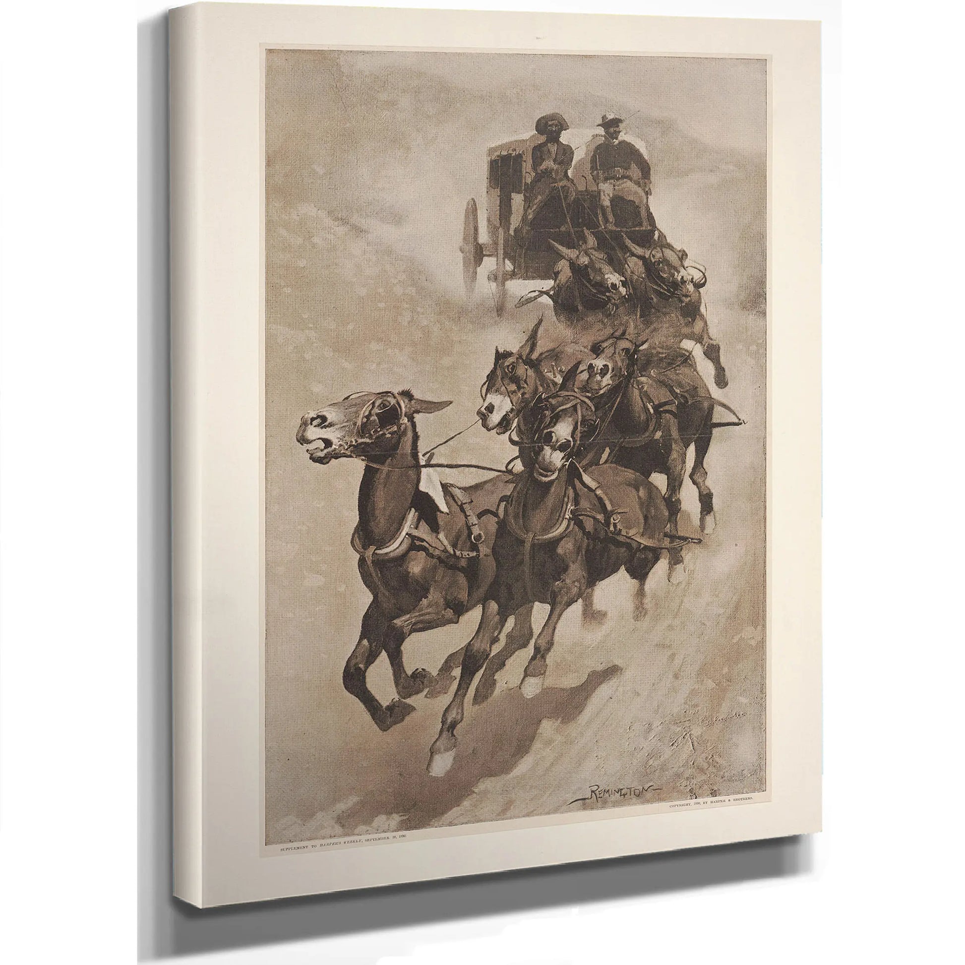 An Army Mail Ambulance A Busted Brake And A Down Grade by Frederic Remington