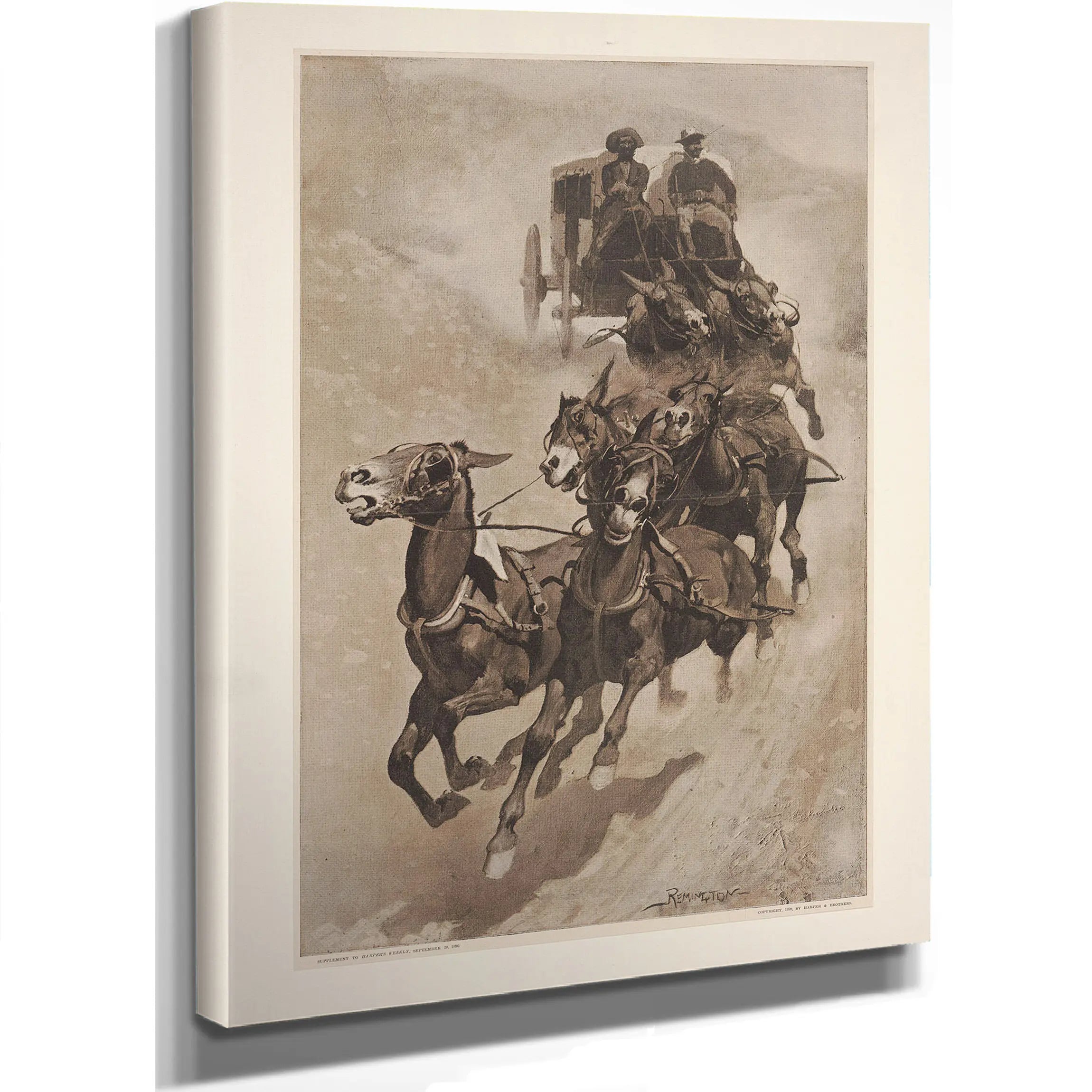 An Army Mail Ambulance A Busted Brake And A Down Grade by Frederic Remington