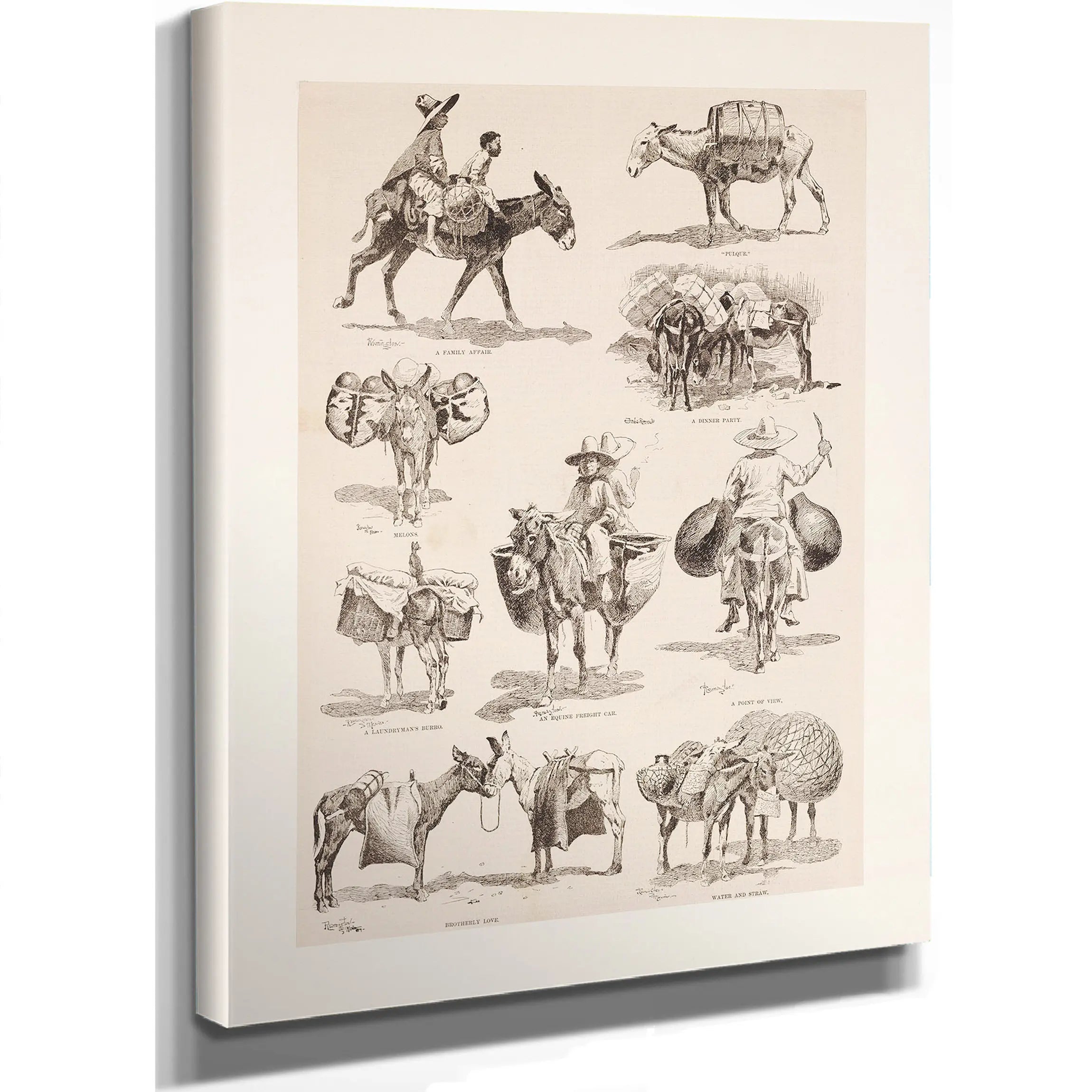 Mexican Burros by Frederic Remington