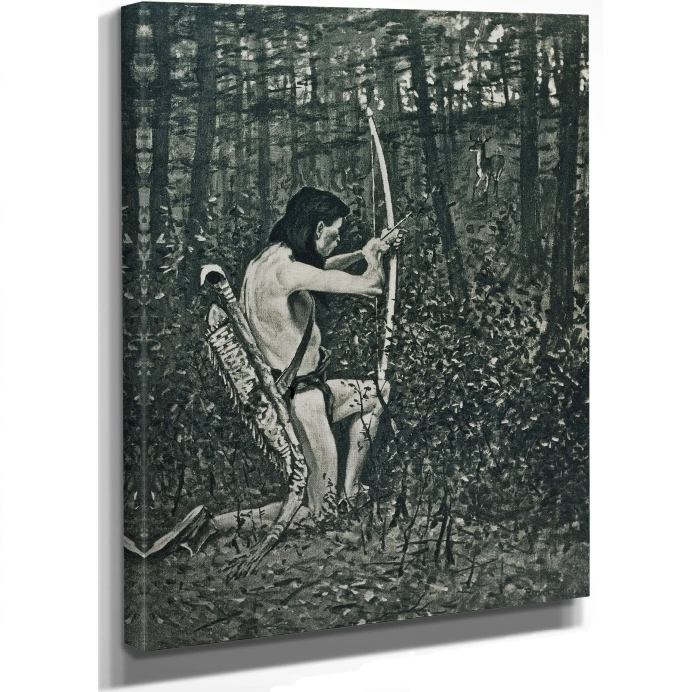 Then Upon One Knee Uprising Hiawatha Aimed An Arrow by Frederic Remington