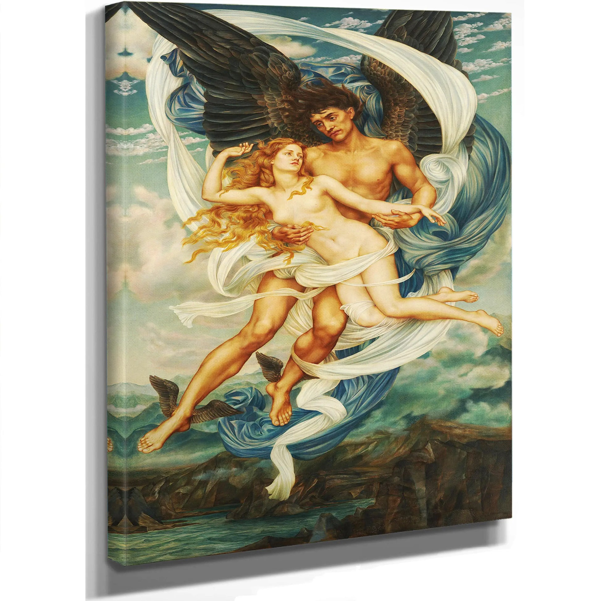 Boreas And Oreithyia by Evelyn De Morgan
