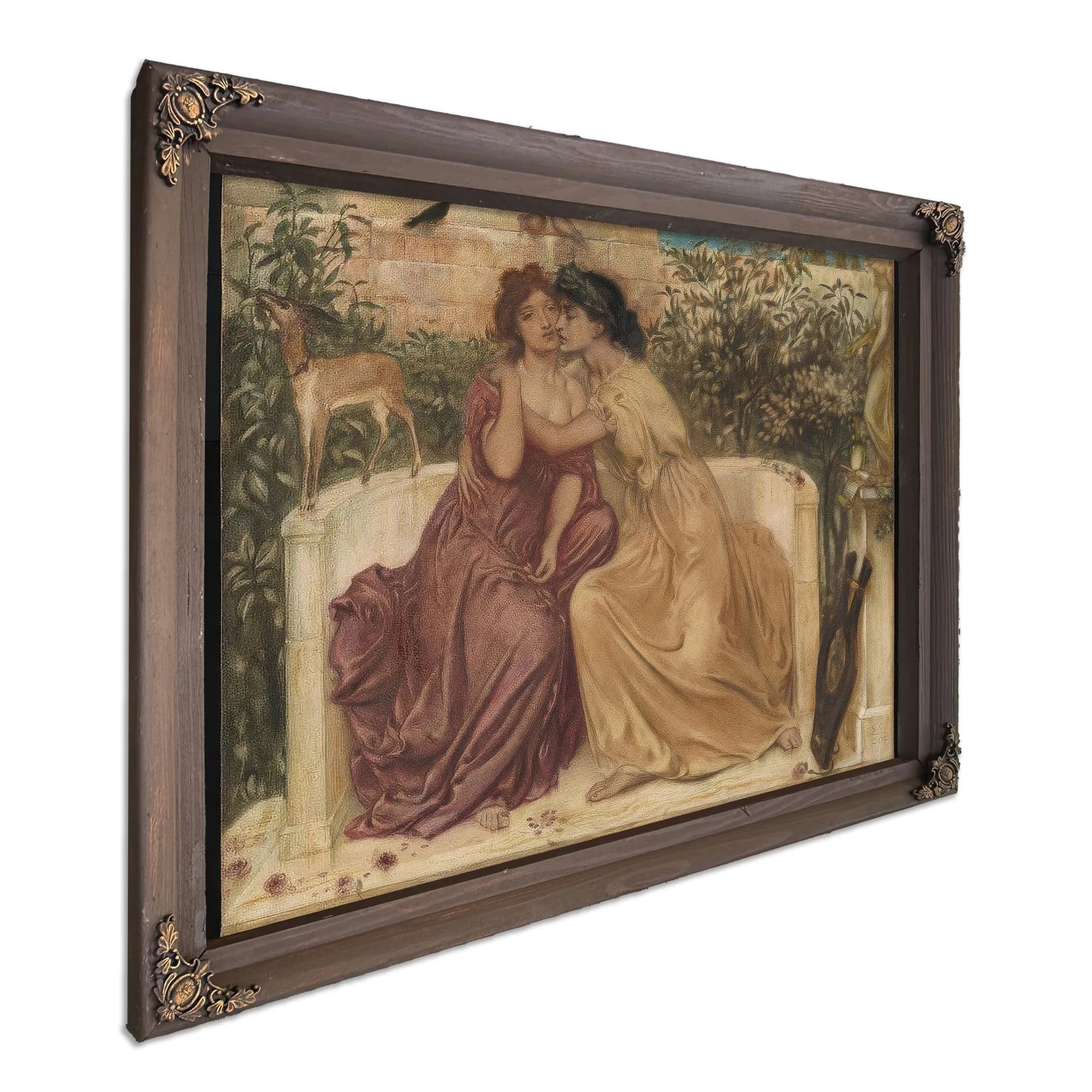 Sappho And Erinna In A Garden At Mytilene 1864 By Simeon Solomon Fine Art Print