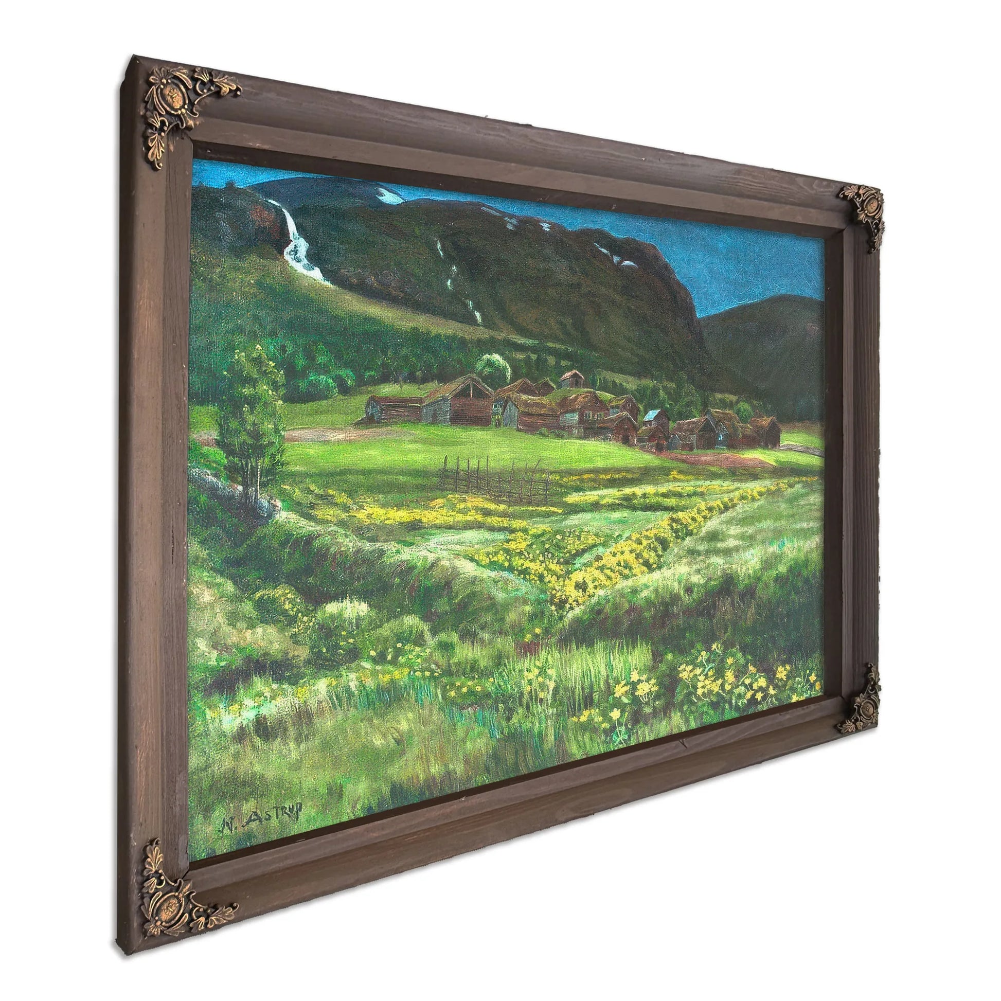 June Night And Old West Country Farmyard By Nicolai Astrup Fine Art Print