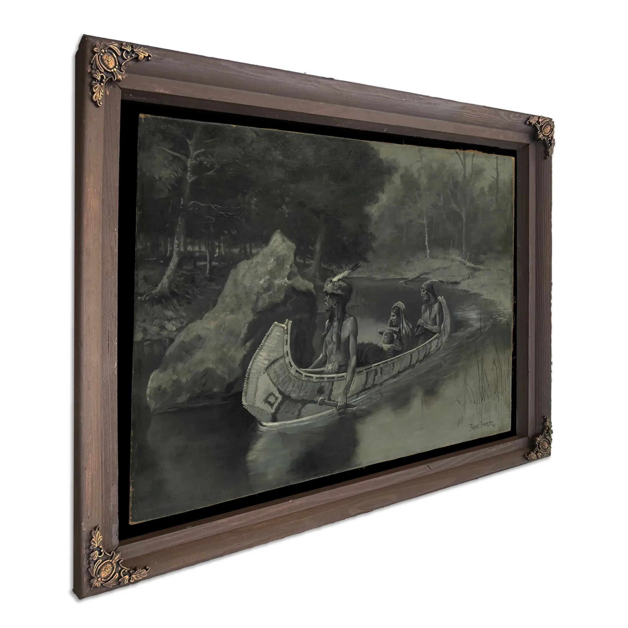 Pitched It Sheer Into The River Where It Still Is Seen In The Summer by Frederic Remington