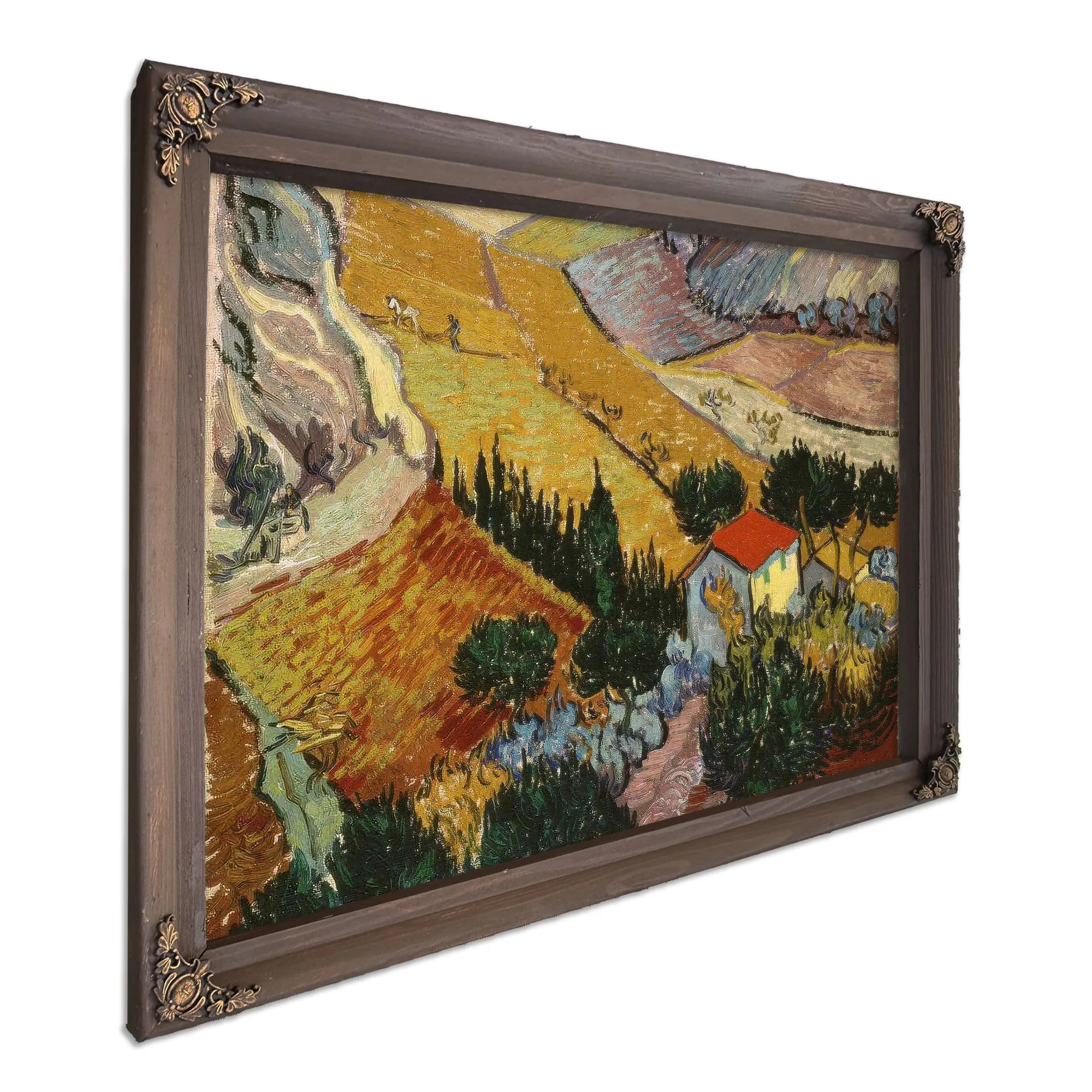Landscape With House And Ploughman By Vincent Van Gogh Fine Art Print