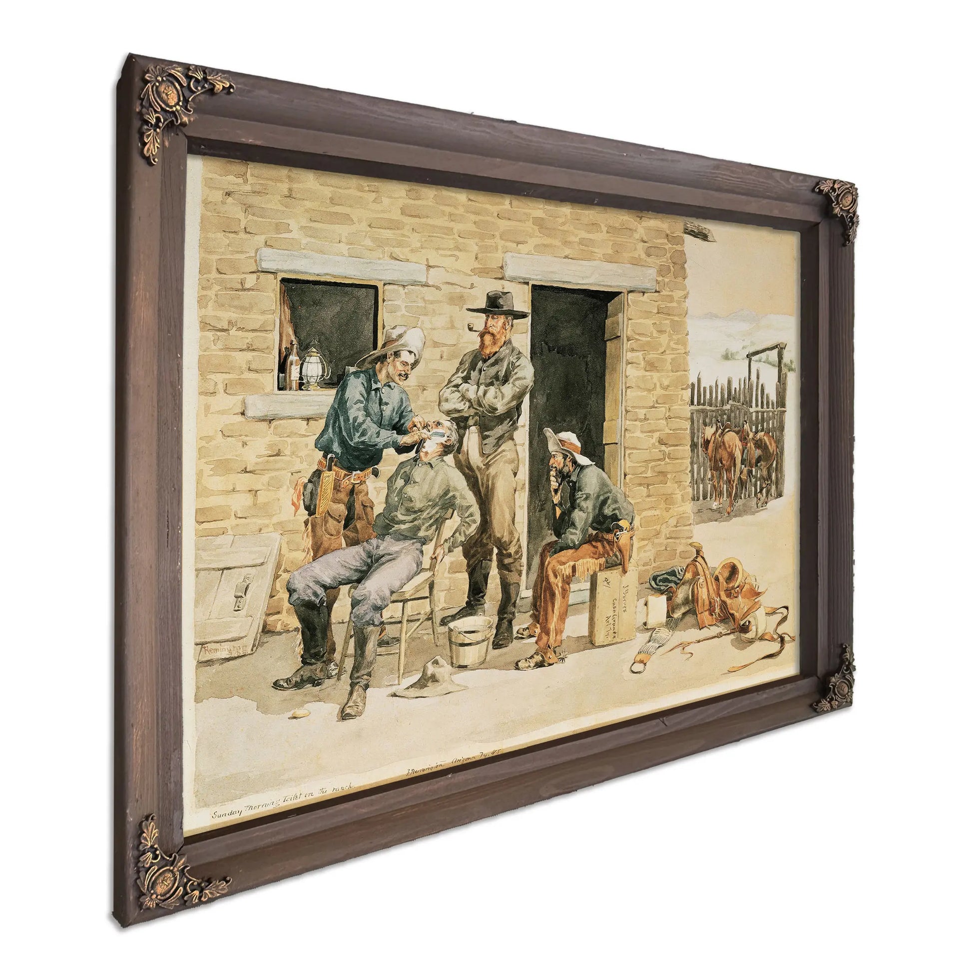 Sunday Morning Toilet On The Ranch by Frederic Remington