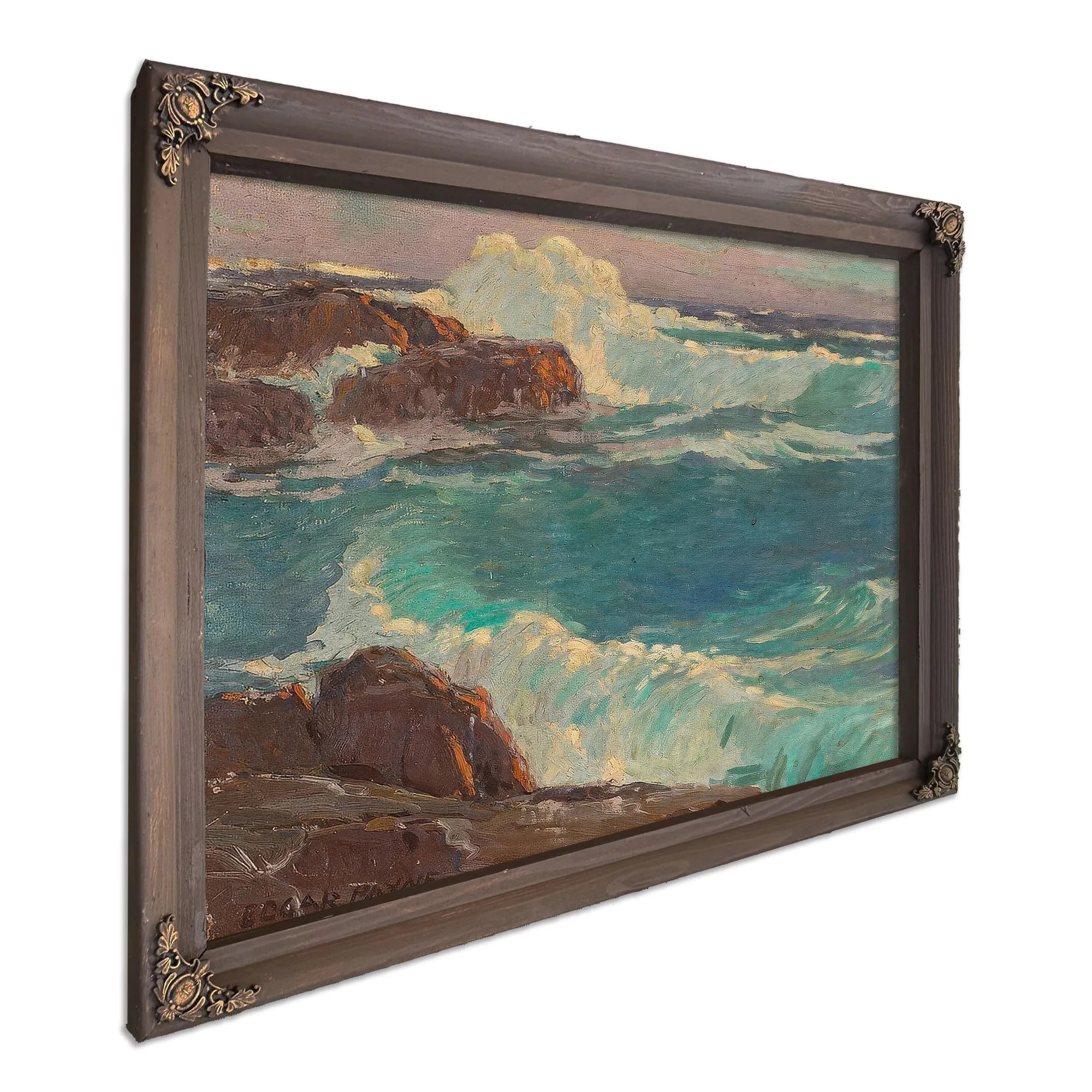 Rough Seas Along A Rocky Coast By Edgar Payne Fine Art Print