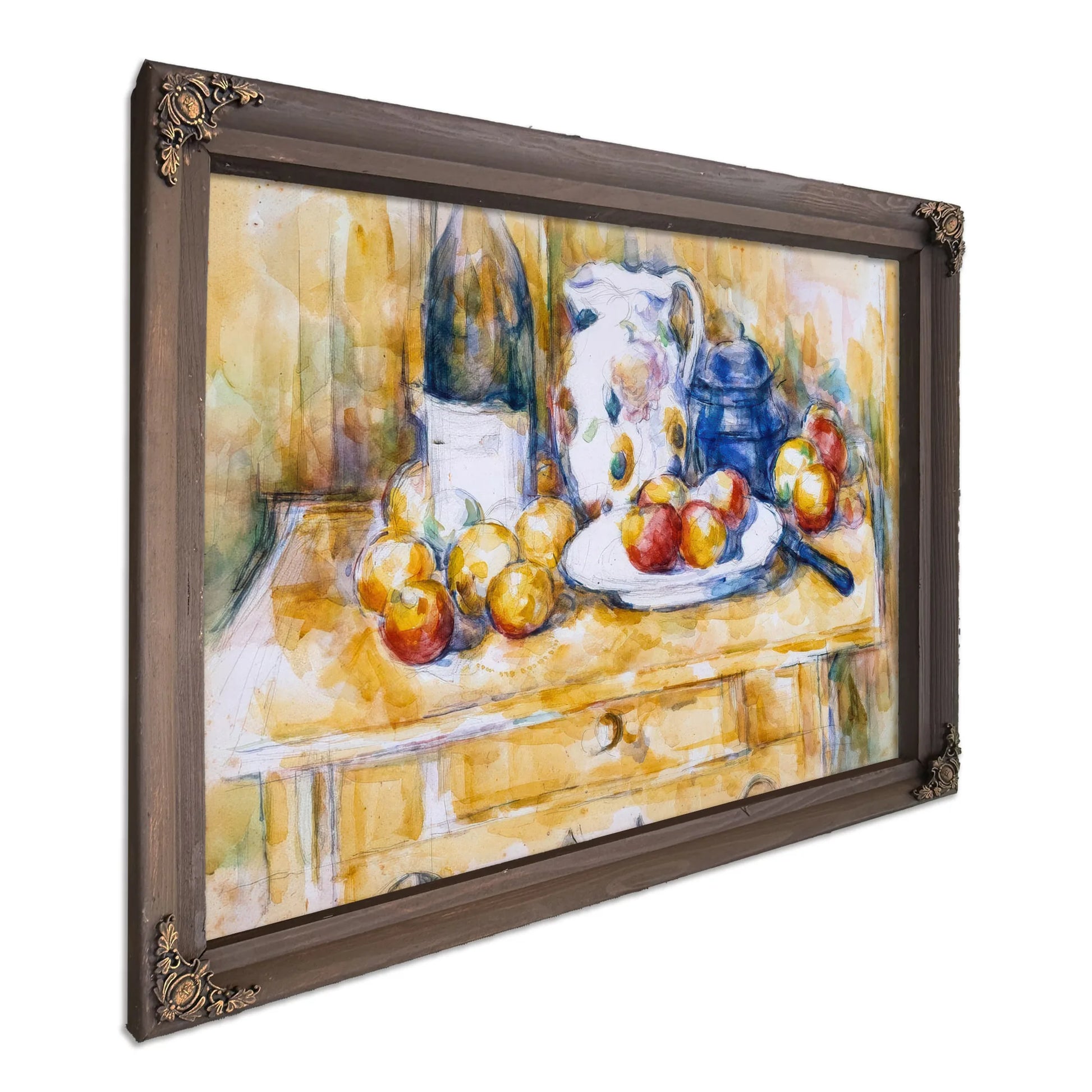 Still Life With Apples On A Sideboard By Paul Cezanne Fine Art Print