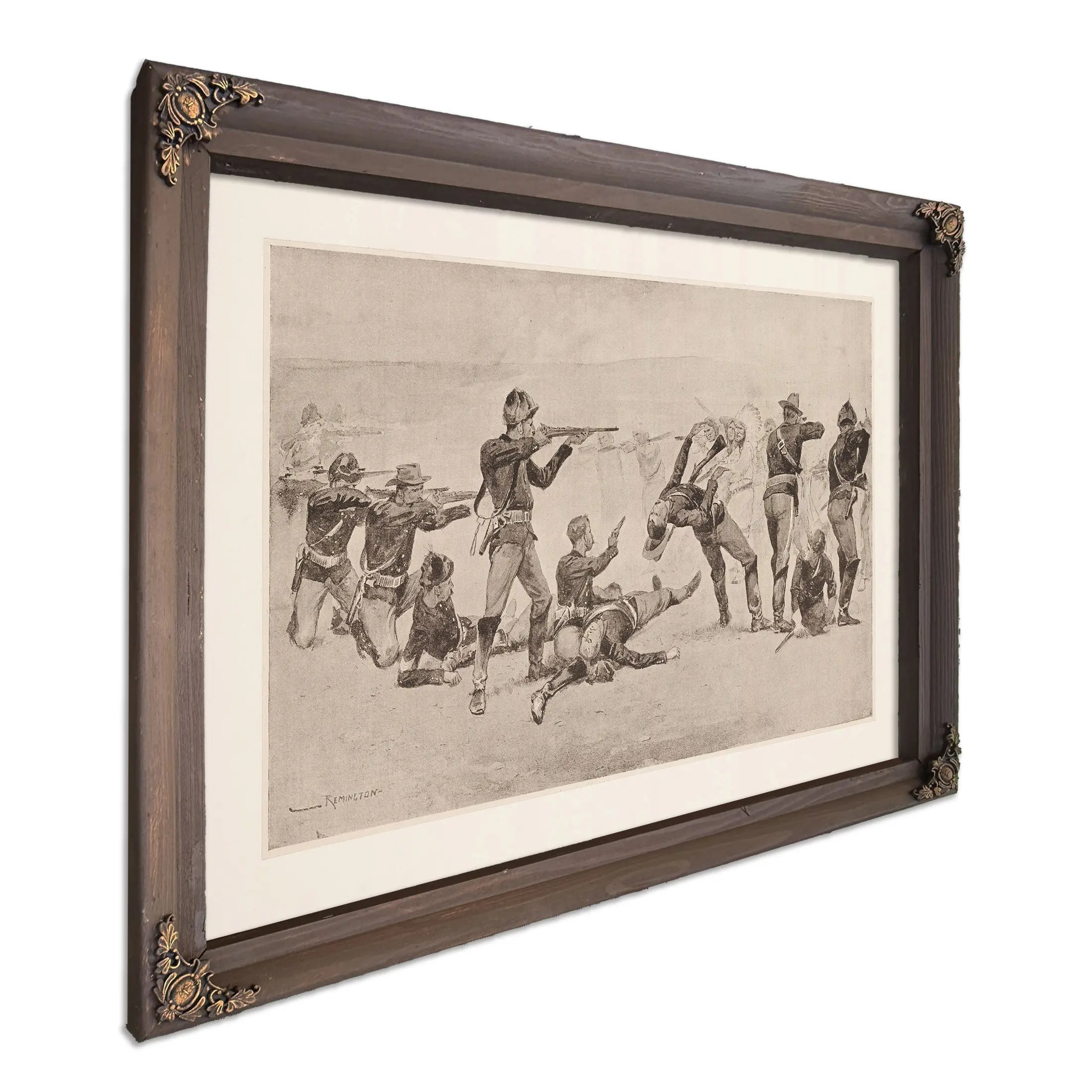 The Opening Of The Fight At Wounded Knee by Frederic Remington