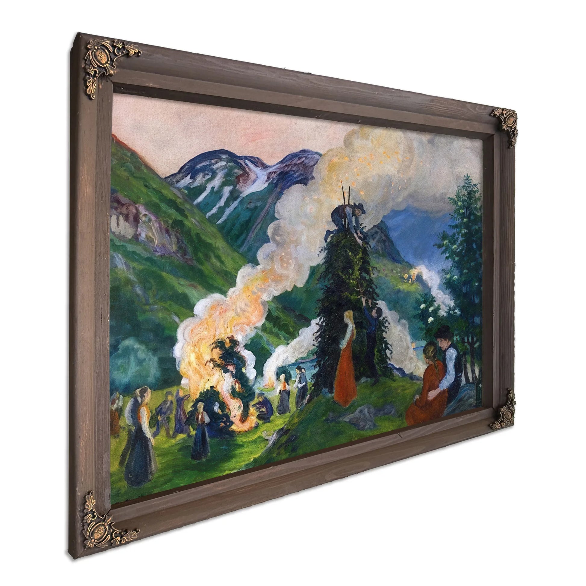 Preparations For The Midsummer Eve Bonfire By Nicolai Astrup Fine Art Print