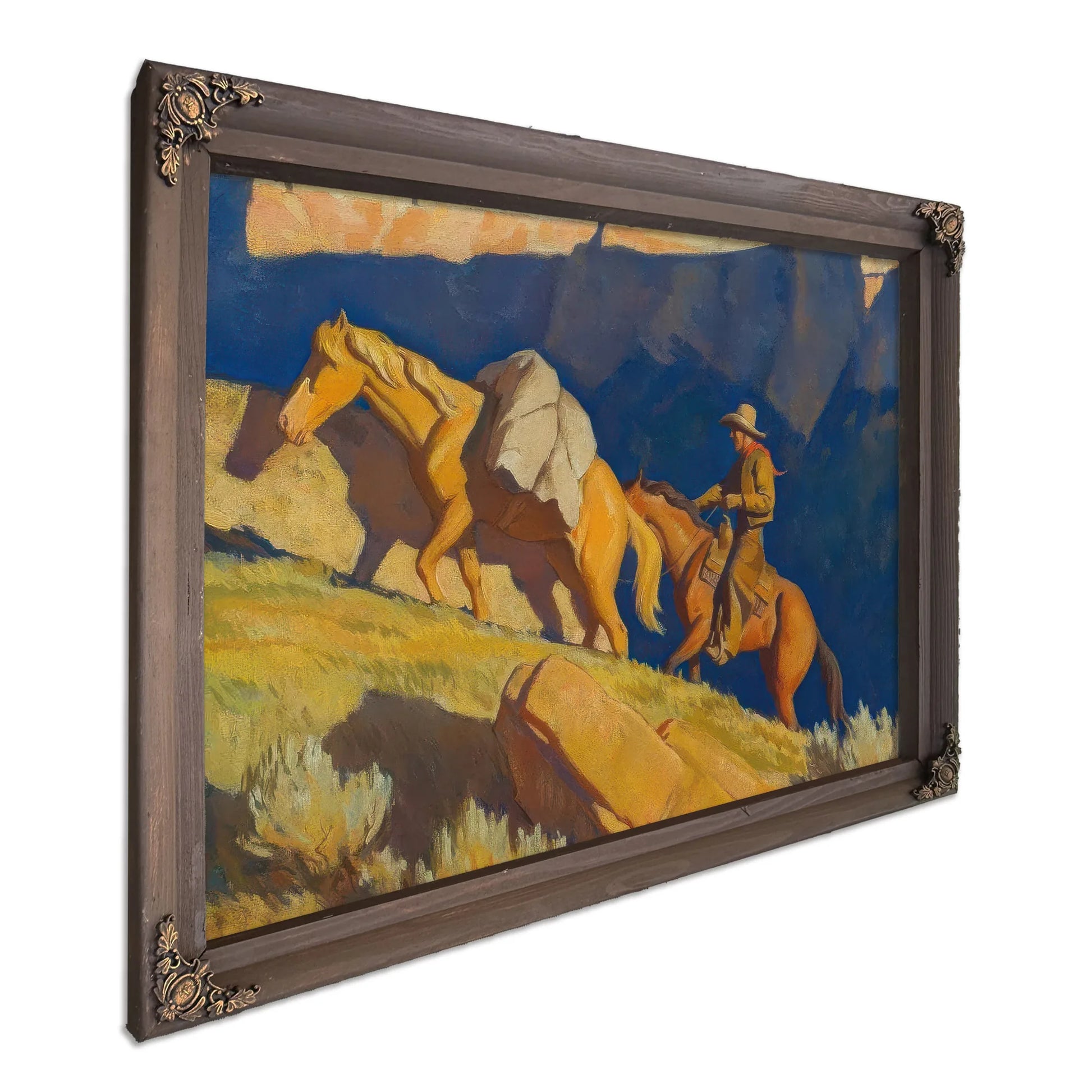 Cowboy And Packhorse By Maynard Dixon Fine Art Print