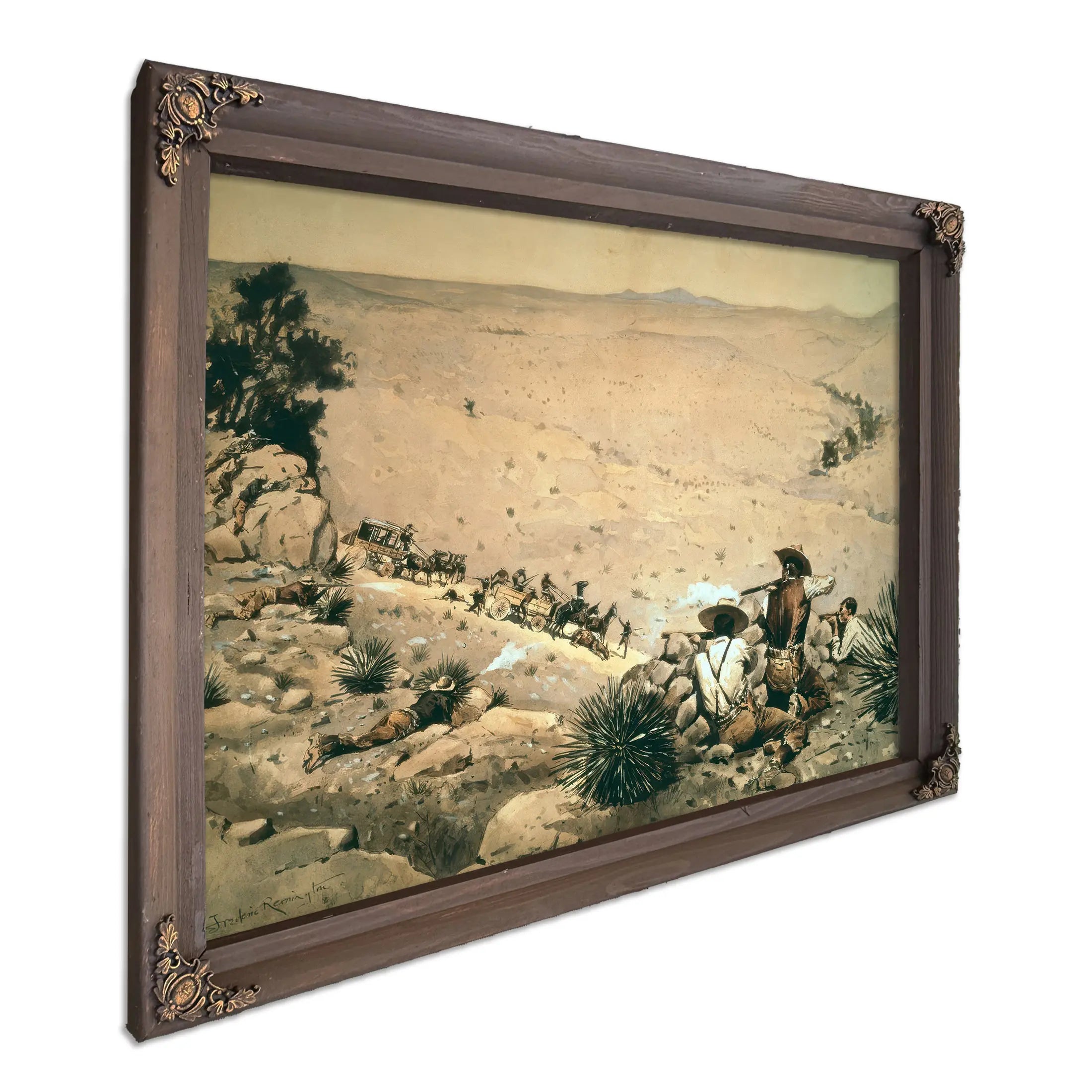 The Hold Up C Oil On Canvas by Frederic Remington