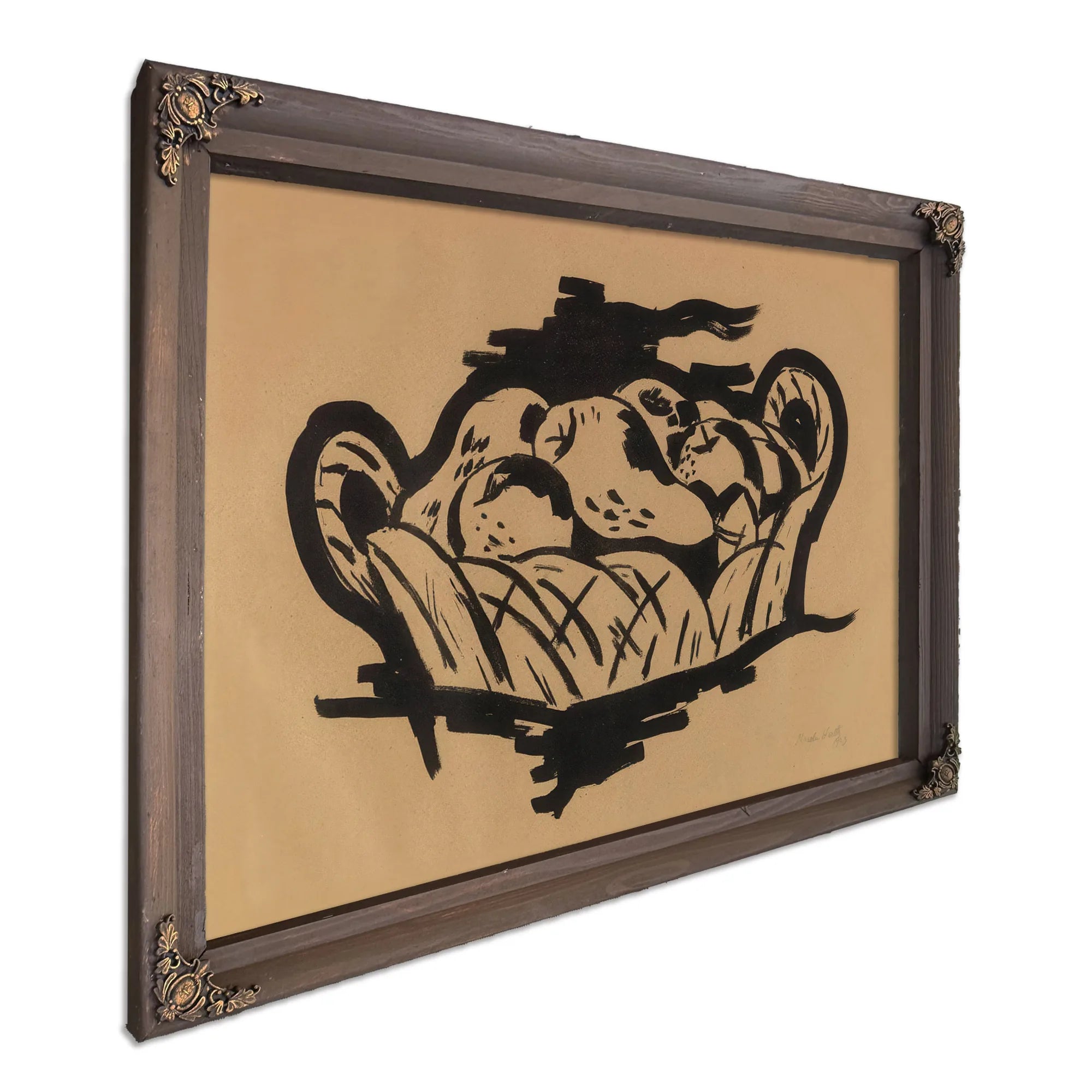 Pear In Basket By Marsden Hartley Fine Art Print
