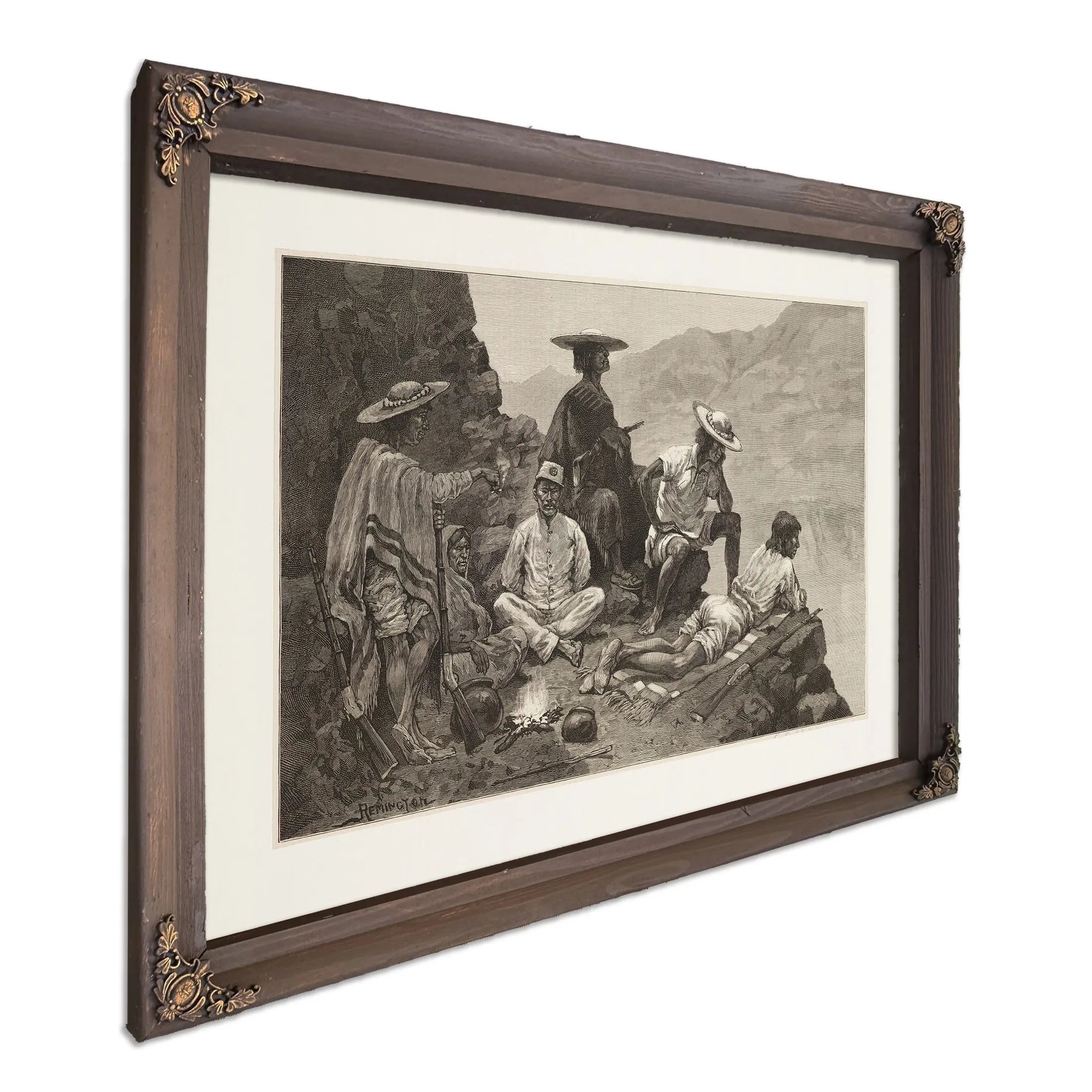 Yaqui Indian Refugees With Captive Mexican Soldier by Frederic Remington