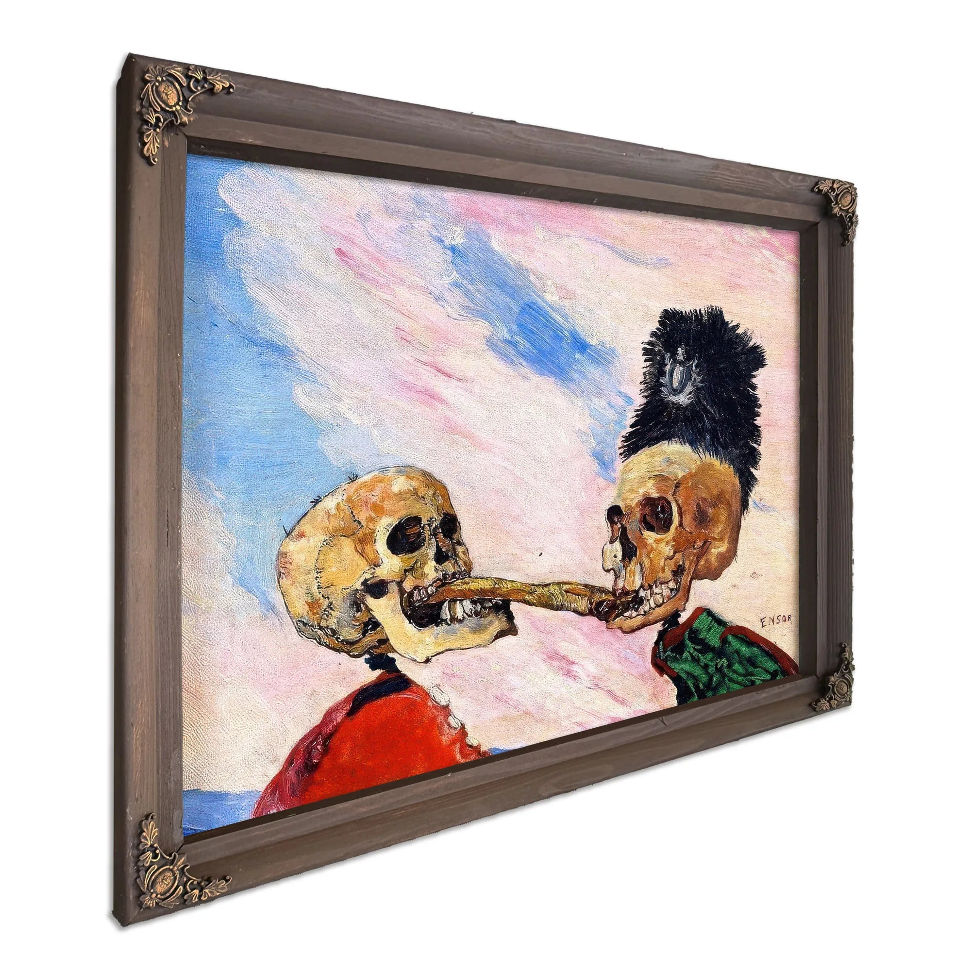 Skeletons Fighting Over A Picked Herring By James Ensor Fine Art Print