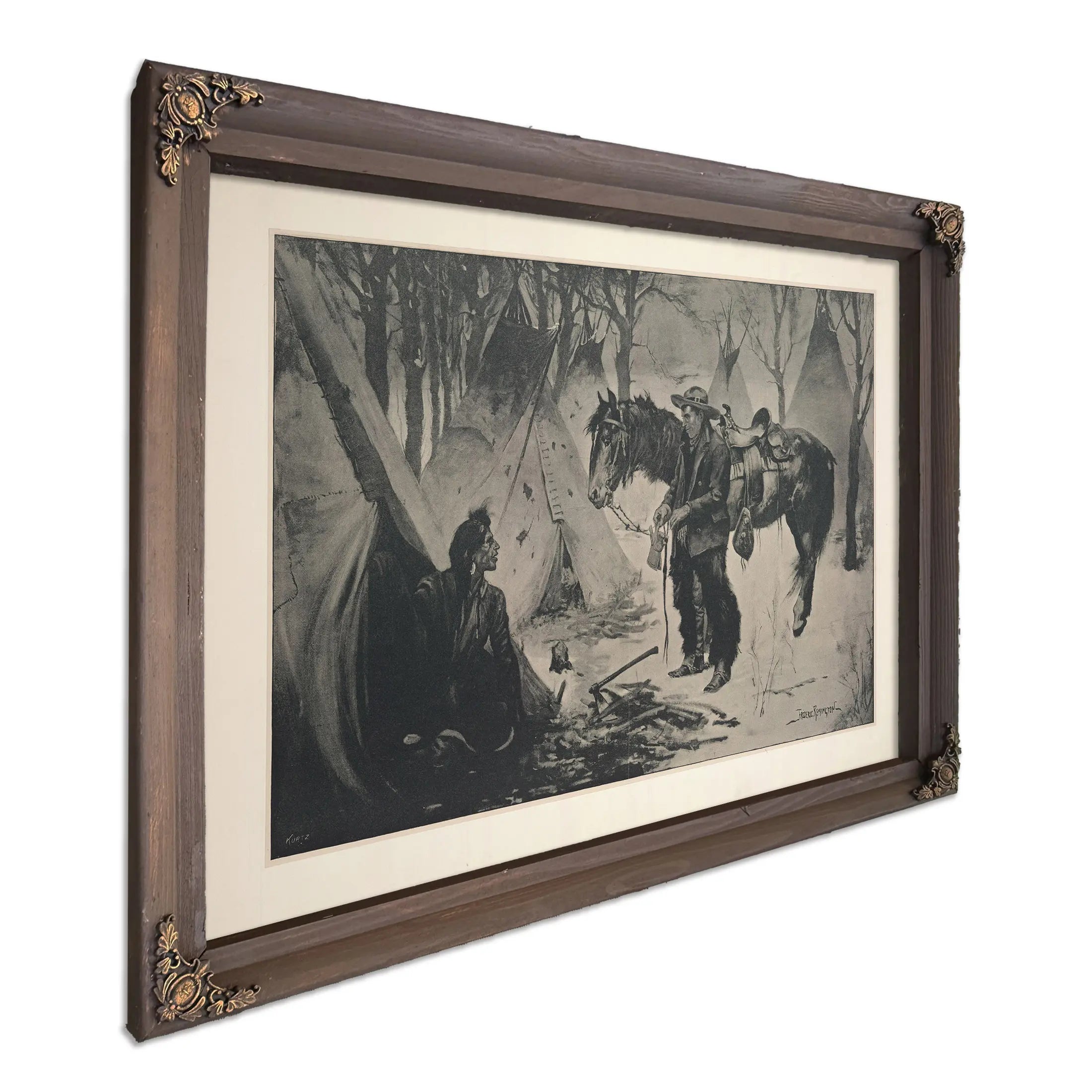 On The Cattle Range Whats The Show For A Christmas Dinner Chief by Frederic Remington
