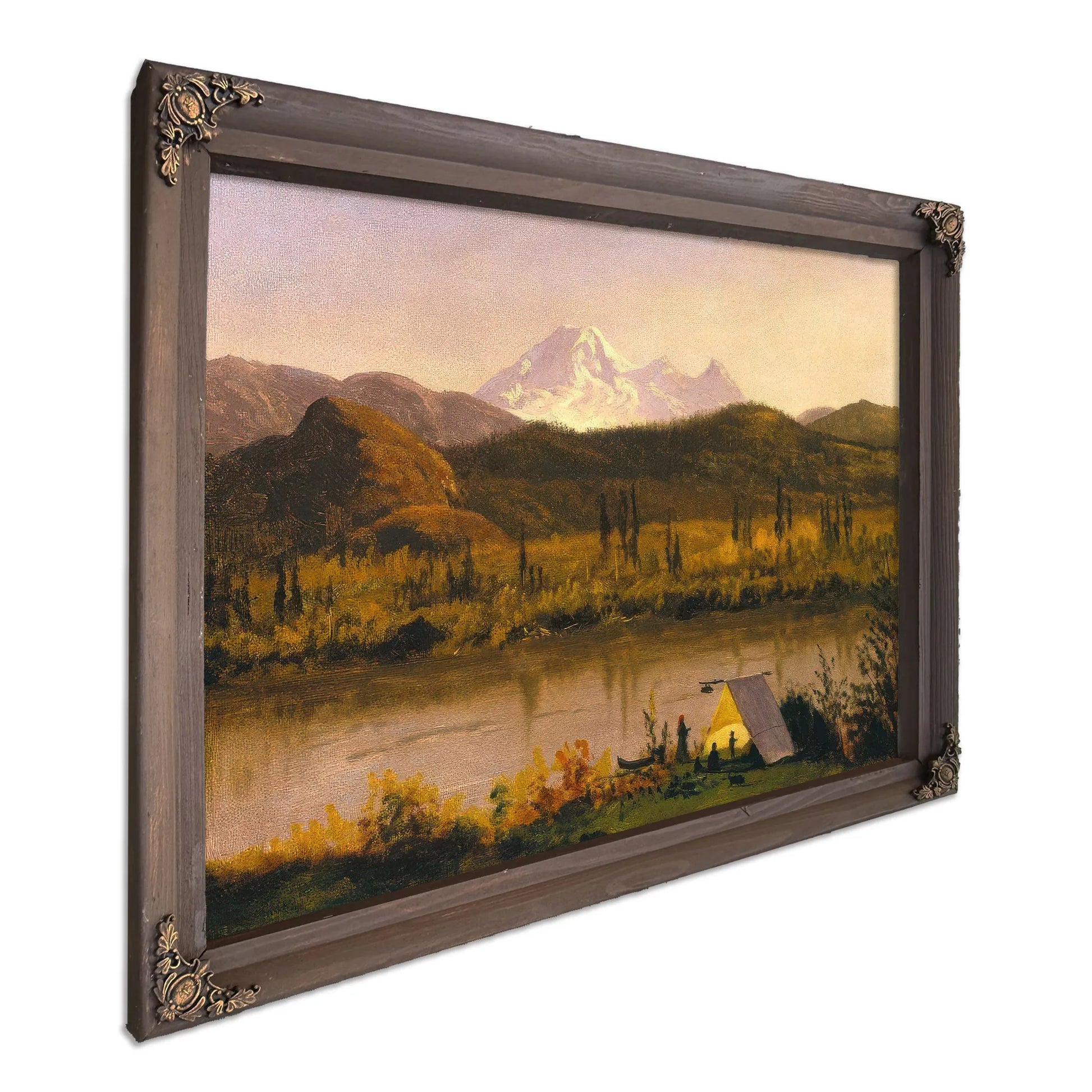 Mount Baker Washington From The Frazier River Encampment In The Rockies By Albert Bierstadt Fine Art Print