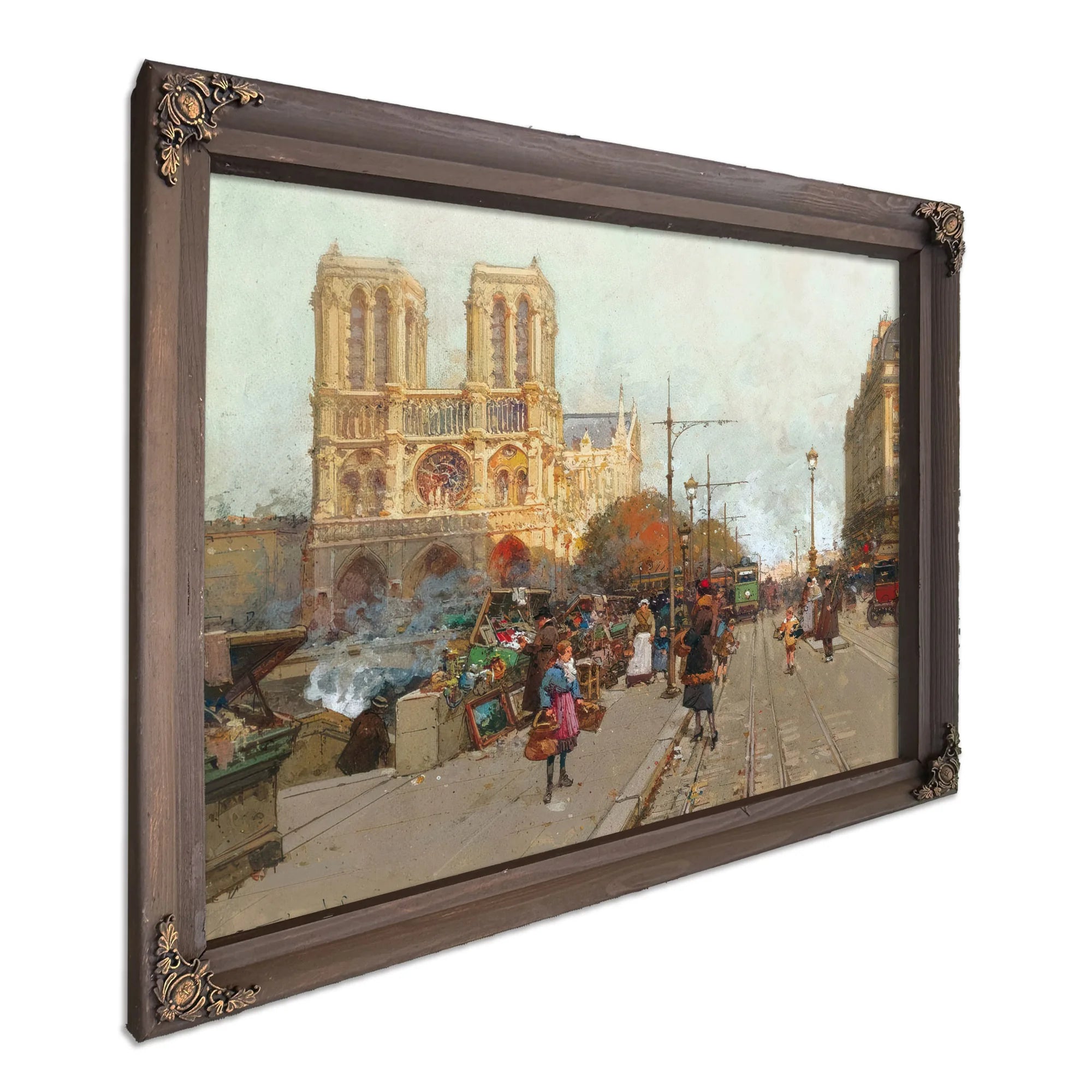 Notre Dame De Paris Vue Du Quai De Montebello By Eugene Galien Laloue Fine Art Print