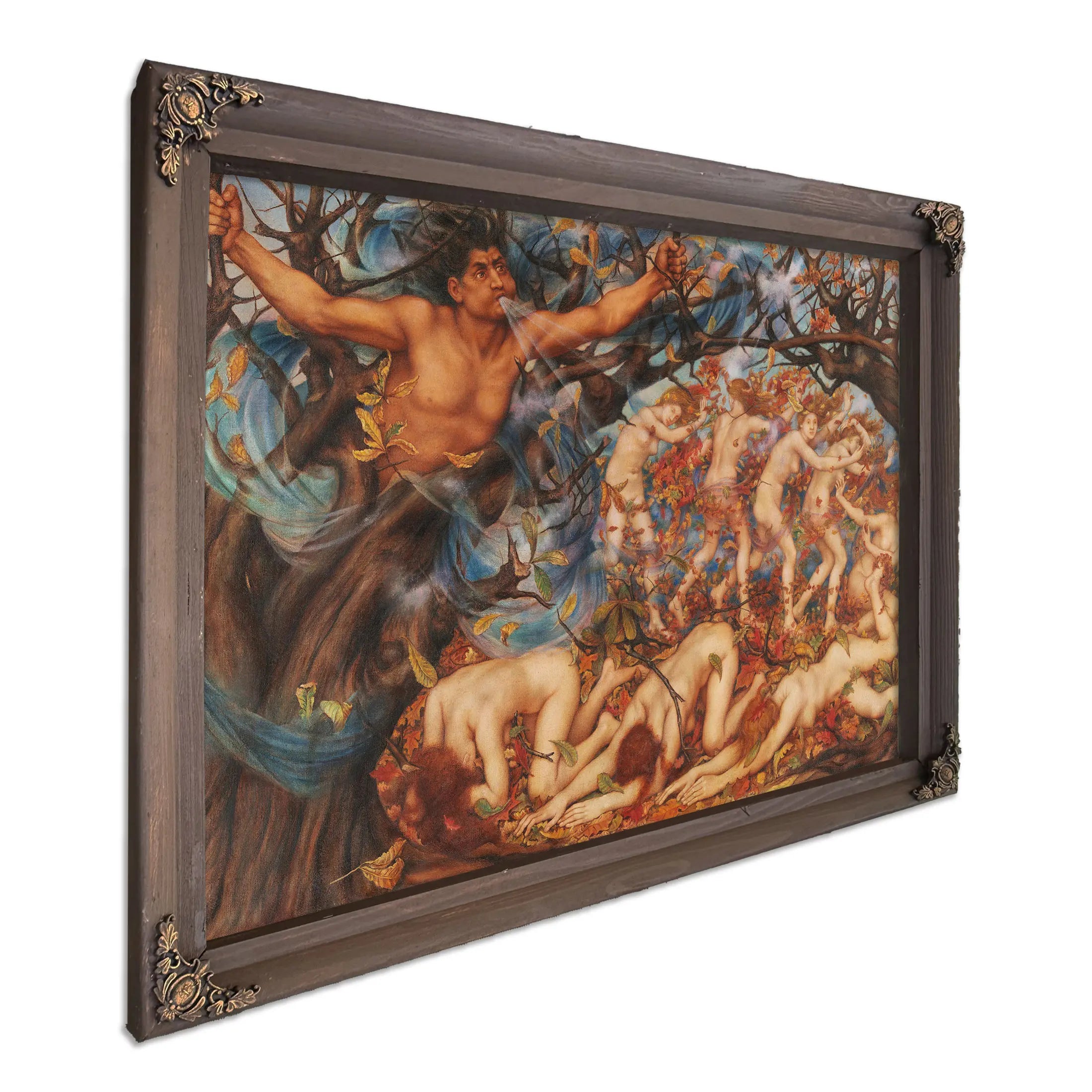 Boreas And The Fallen Leaves by Evelyn De Morgan
