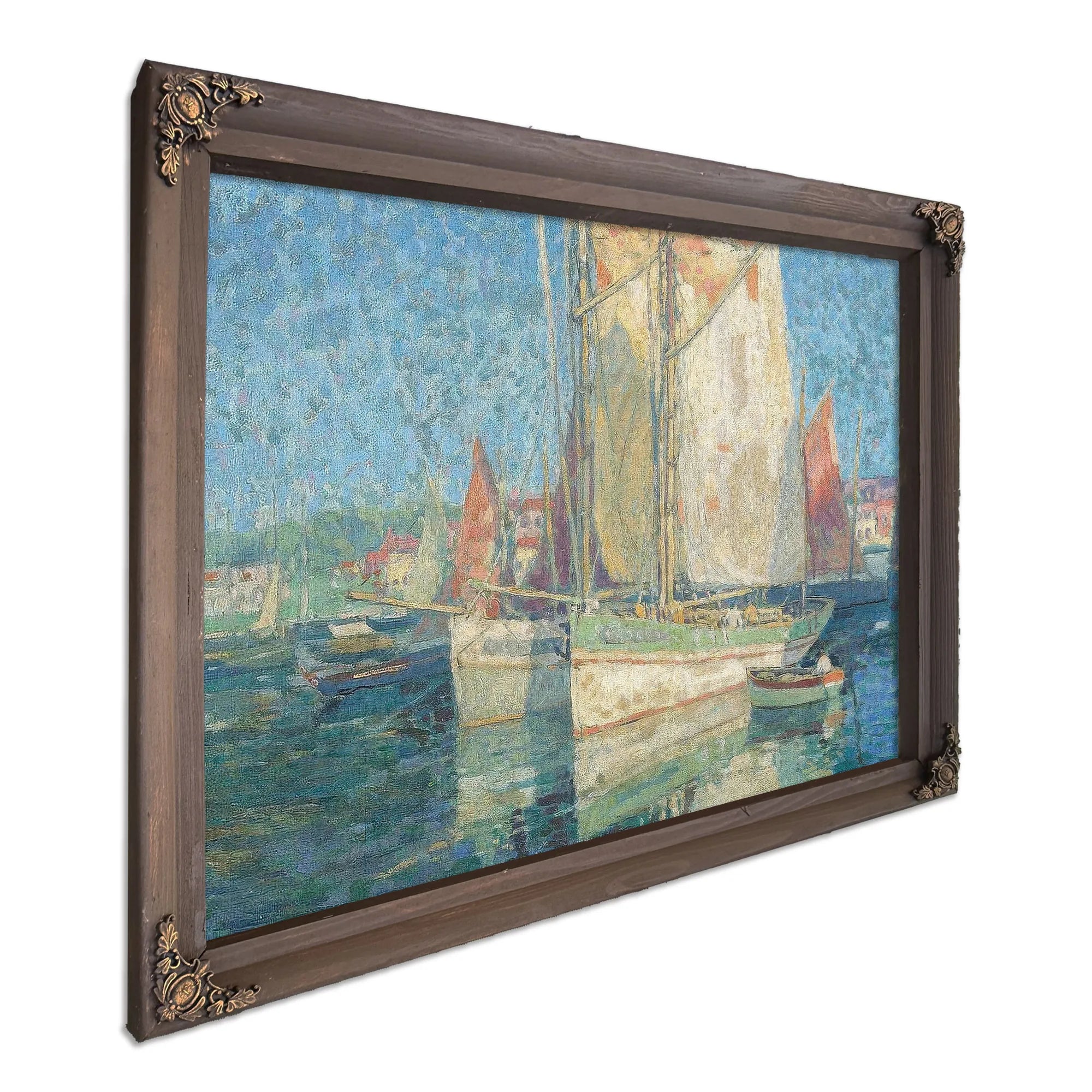 Fishing Boats In A Harbor By Edgar Payne Fine Art Print