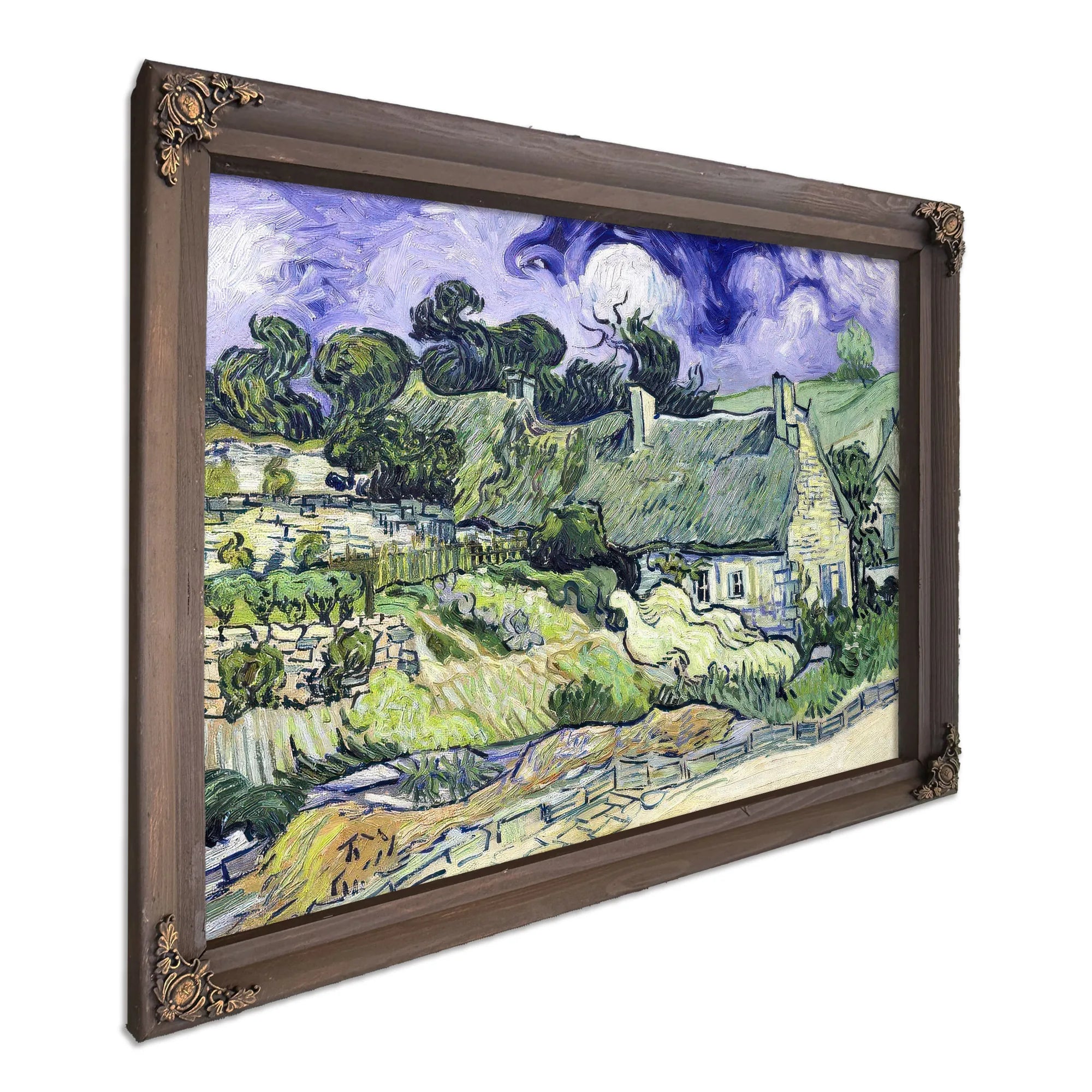 Thatched Cottages At Cordeville Auvers Sur Oise By Vincent Van Gogh Fine Art Print