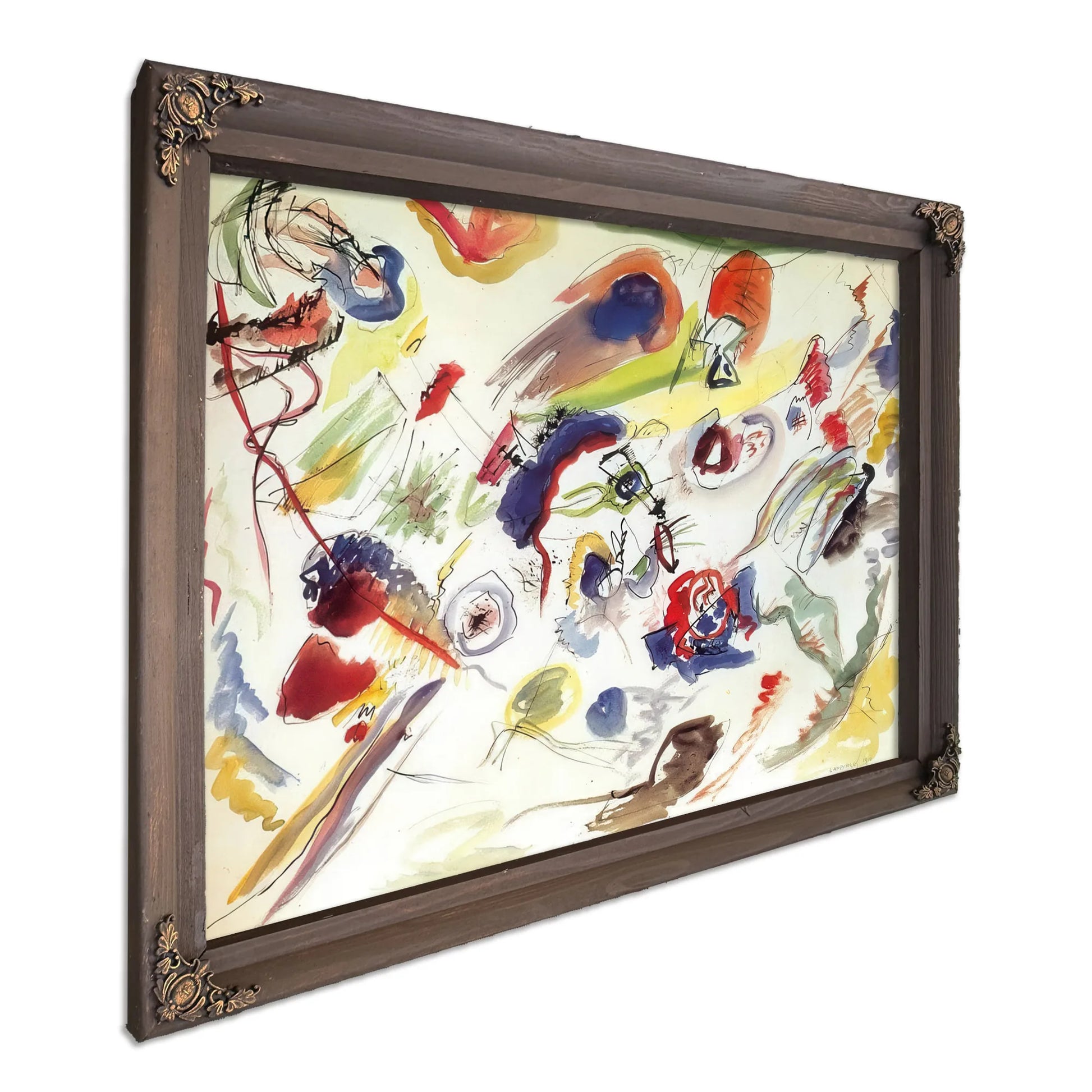 Untitle ( First Abstract Watercolour) 1910 By Wassily Kandinsky Fine Art Print