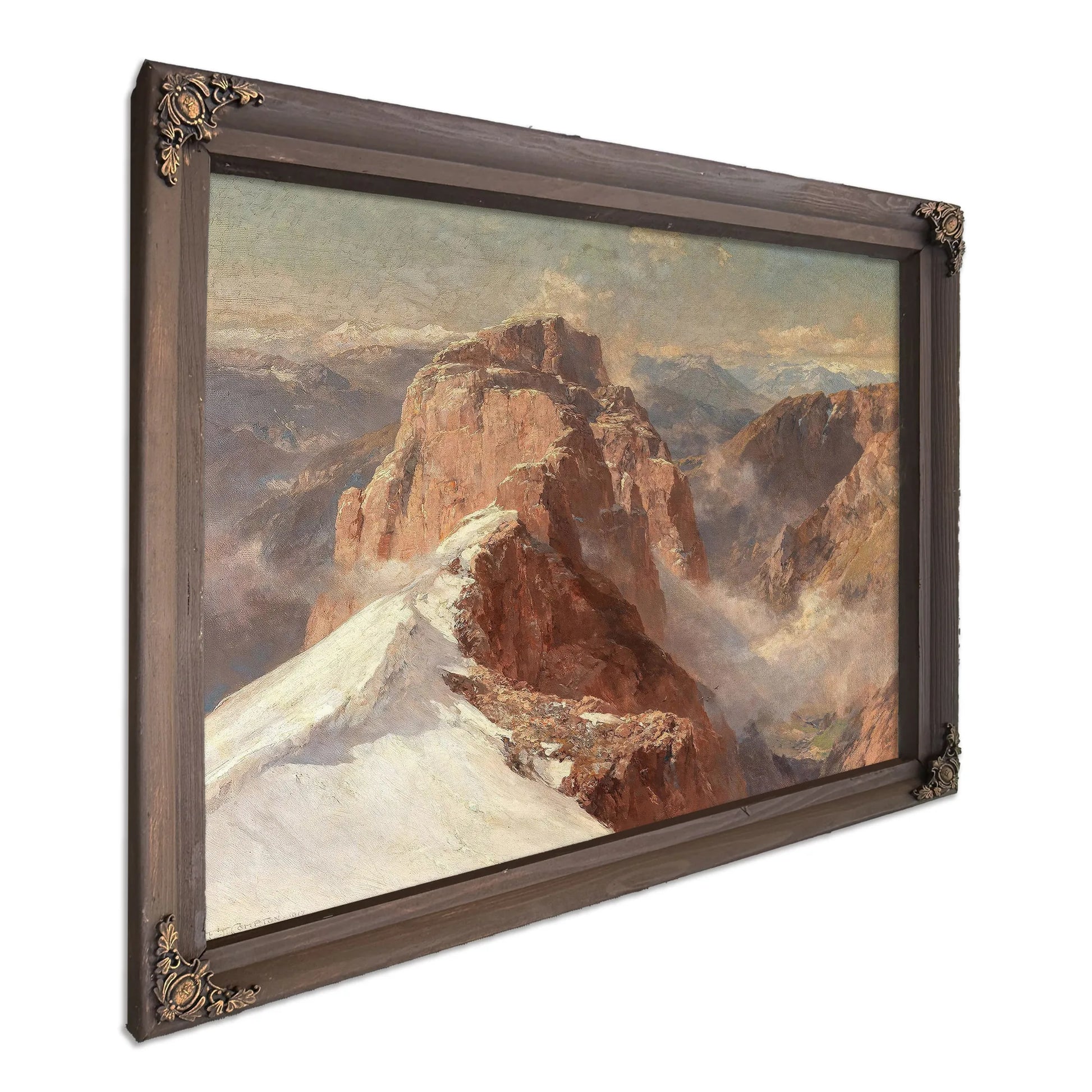 A View Of Crozzon Di Brenta From Cima Tosa With Pilastro Dei Francesi by Edward Theodore Compton Fine Art Print