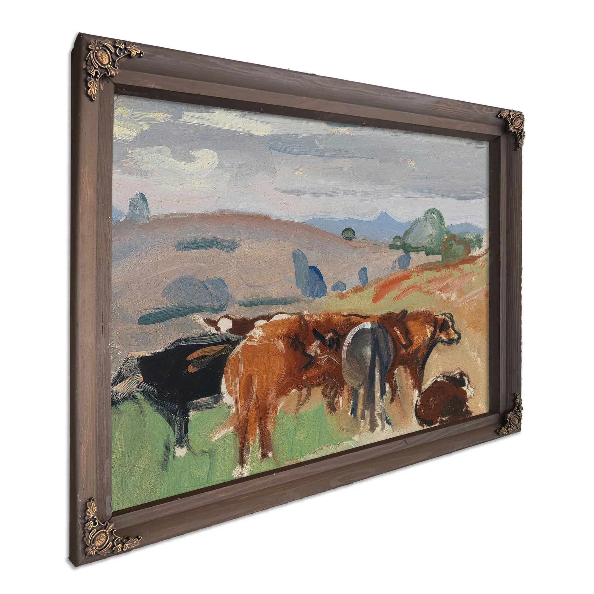 Landscape With Cattle By Pierre Daura Fine Art Print