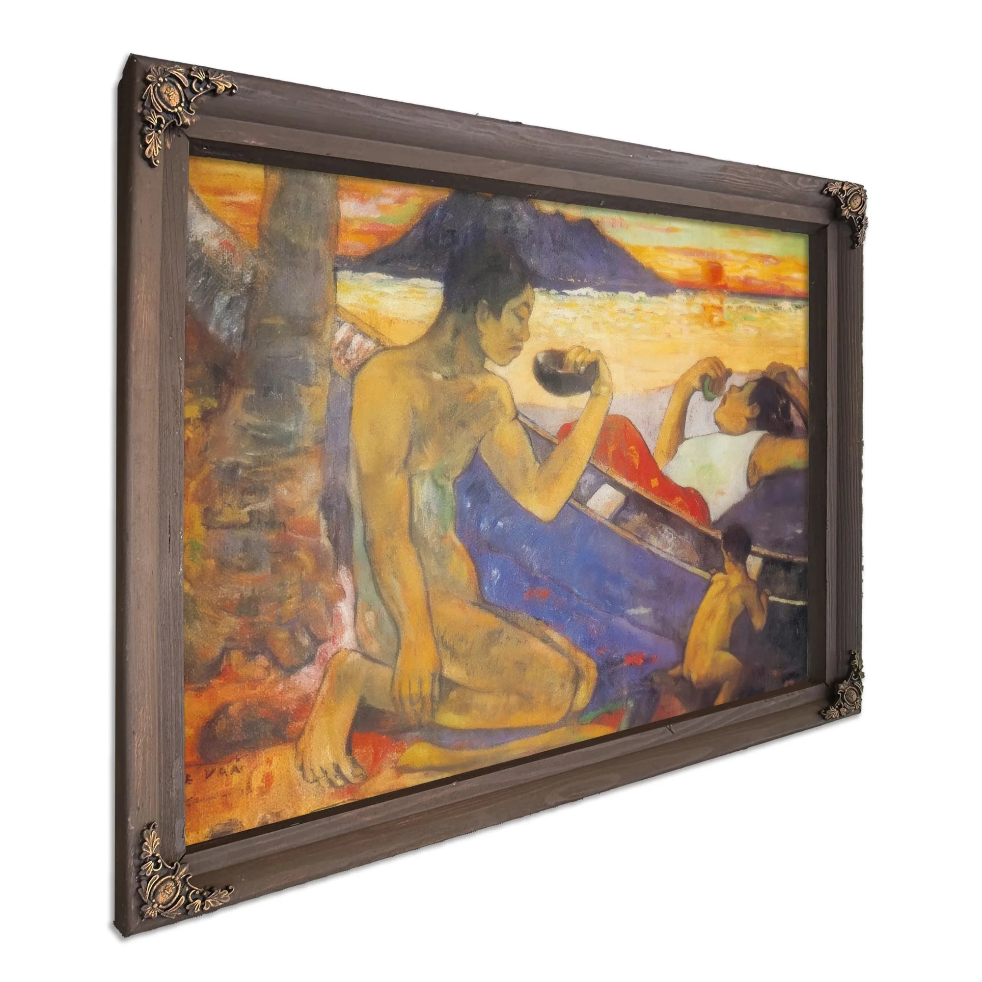 Te Vaa ( The Canoe) Or A Thahitian Family By Paul Gauguin Fine Art Print