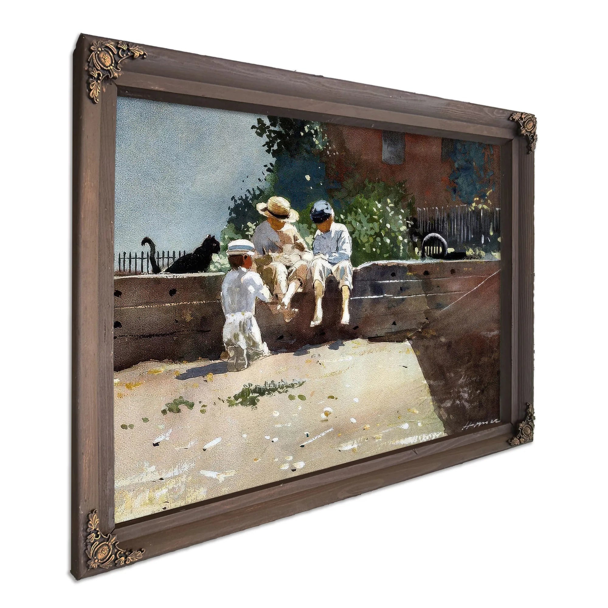 Boys And Kitten By Winslow Homer Fine Art Print